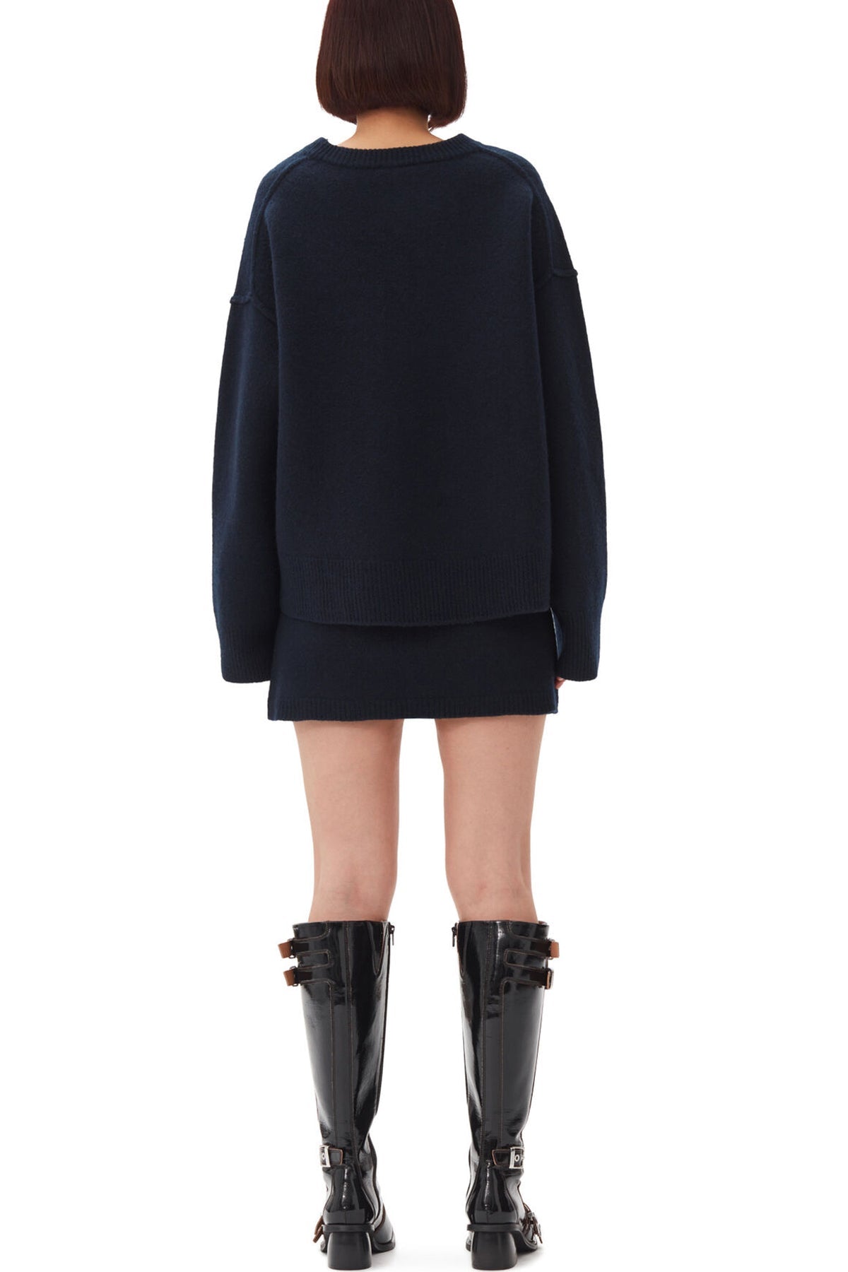 Dark Blue Wool Jumper in Sky Captain - shop - olivia.com