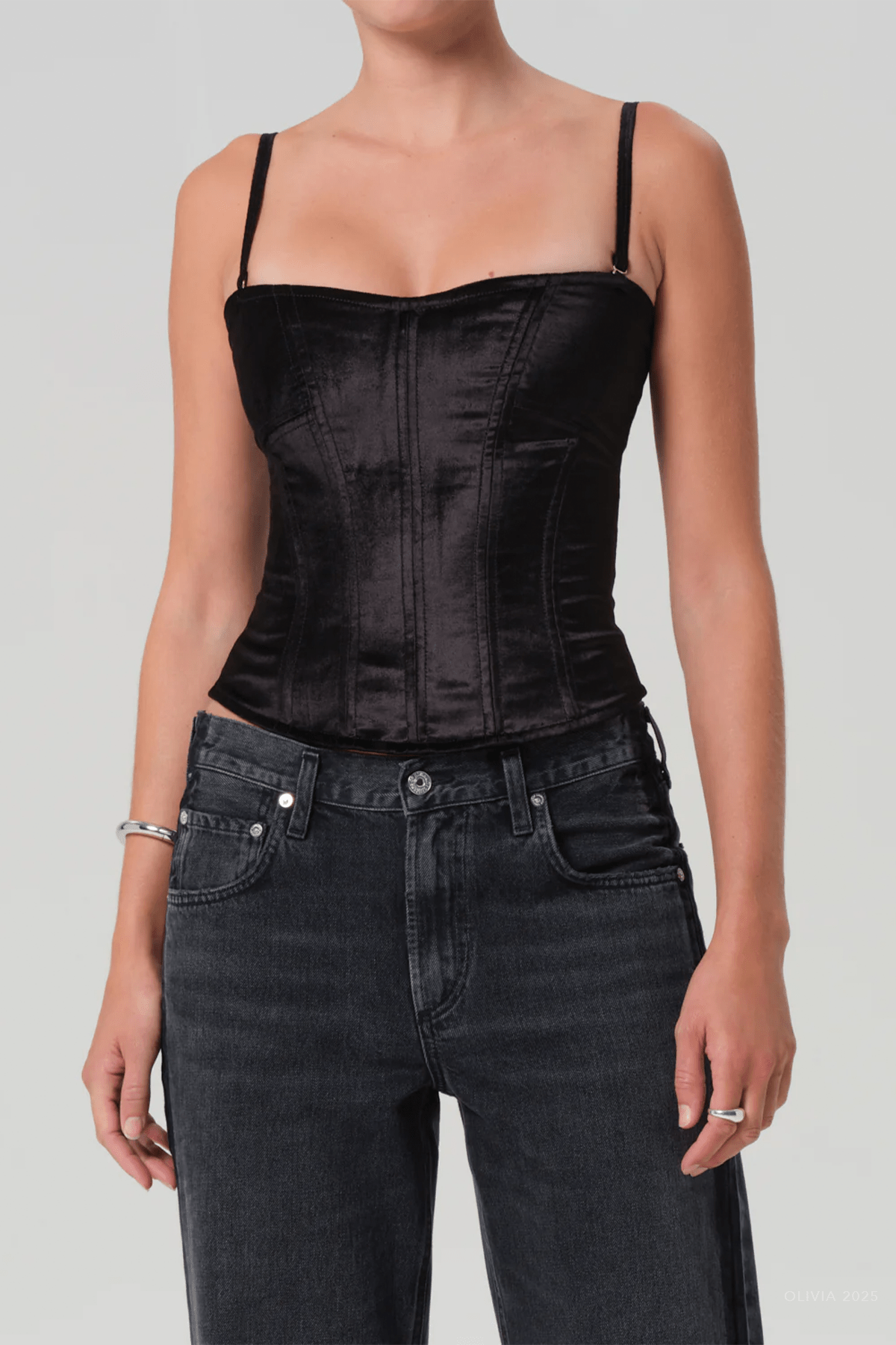 Darya Corset Top in Black - shop - olivia.com