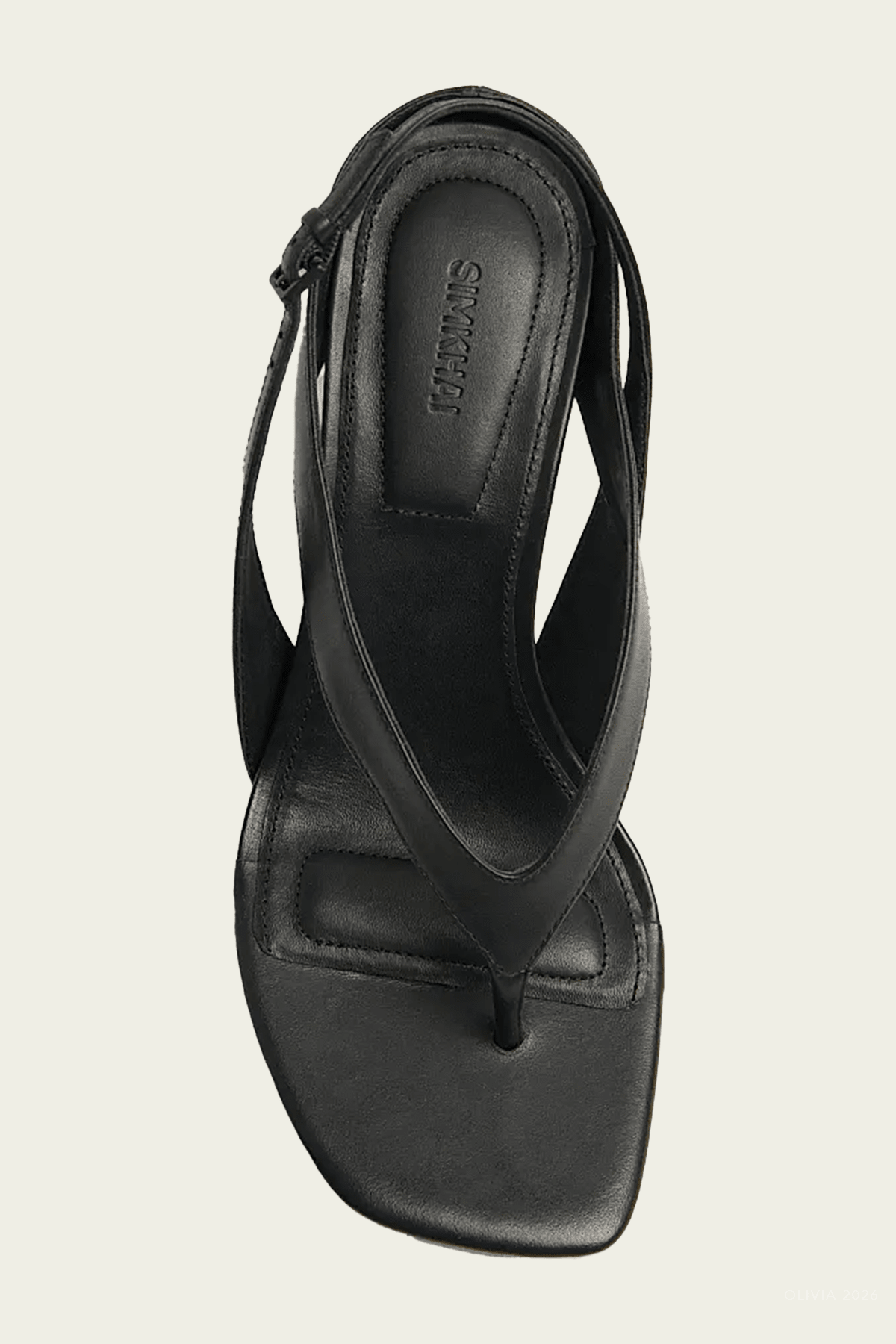 Darya Leather Wedge Thong Sandal in Black - shop - olivia.com