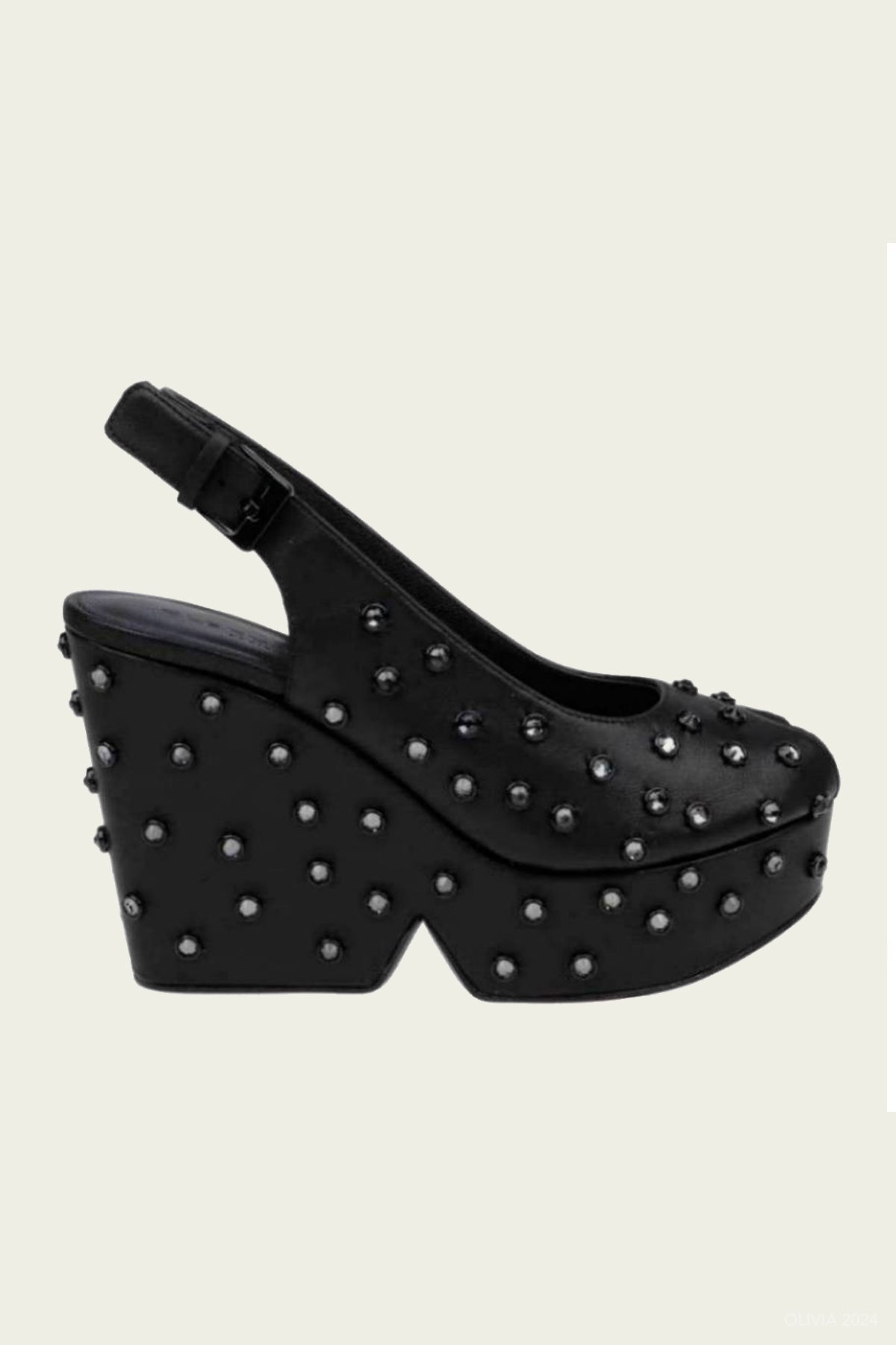 Davina Embellished Wedge in Black - shop - olivia.com