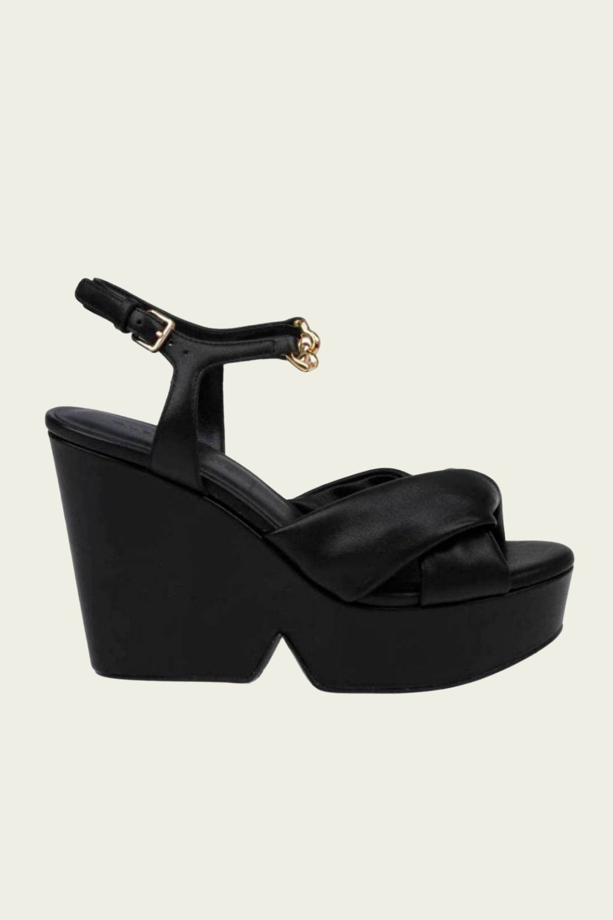 Deary Leather Platform Sandals in Black - shop - olivia.com