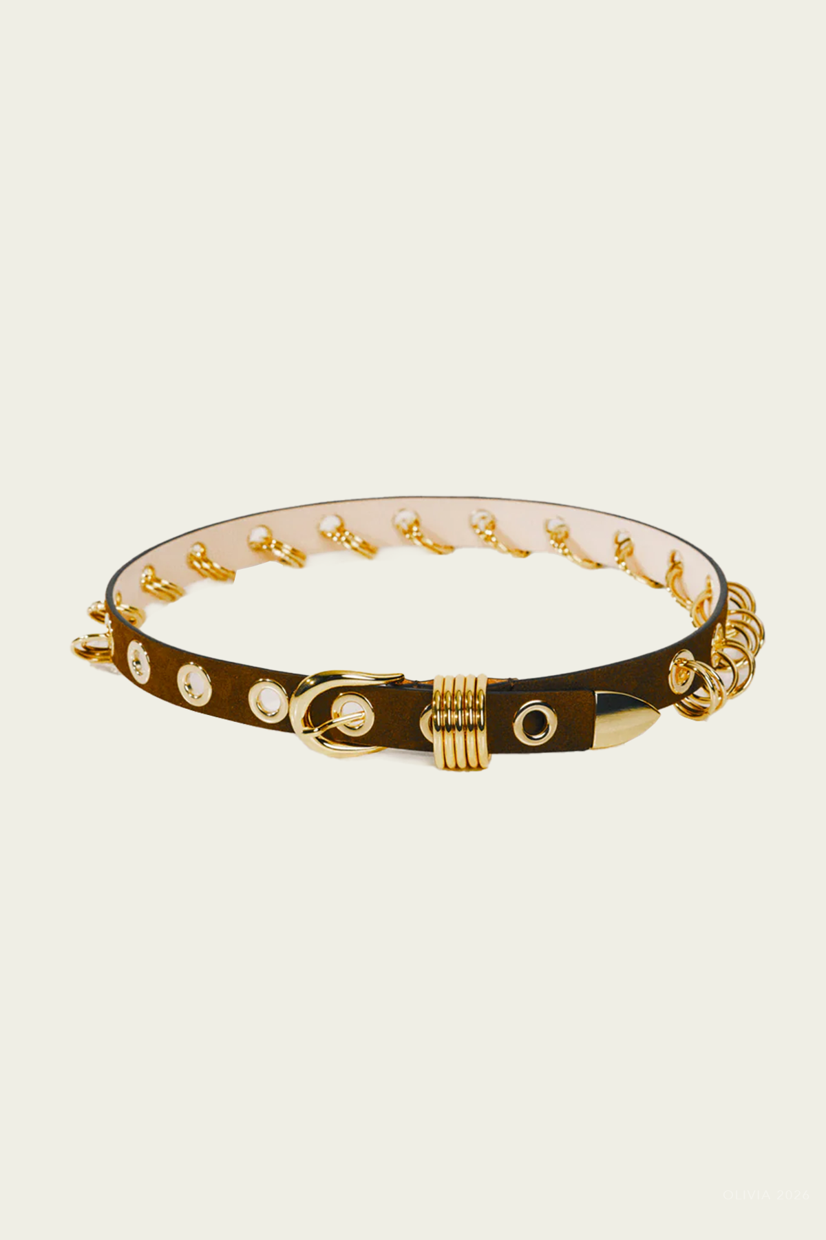 Revenge Suede Belt in Chocolate