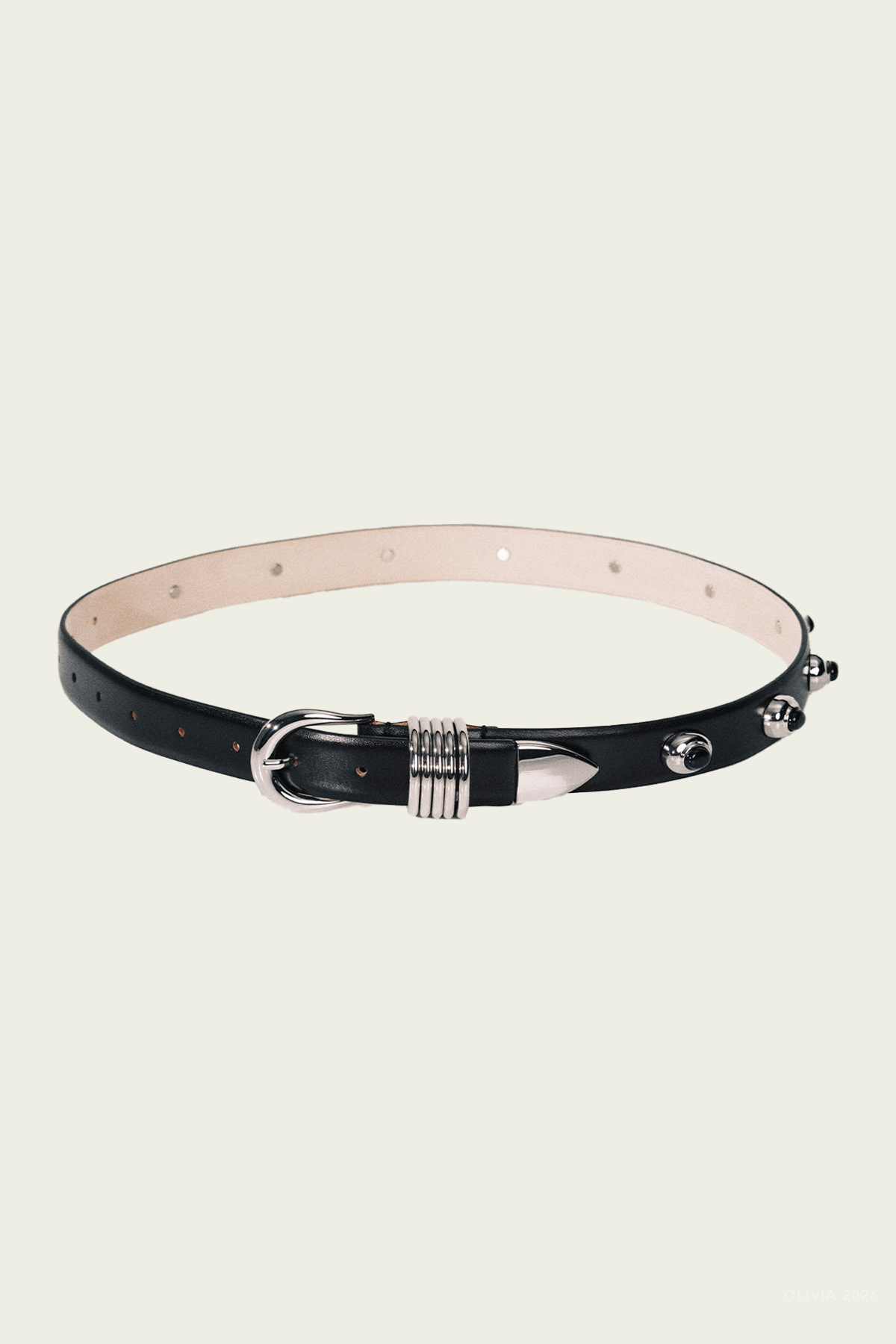Hollyhock Stone Belt in Black Silver