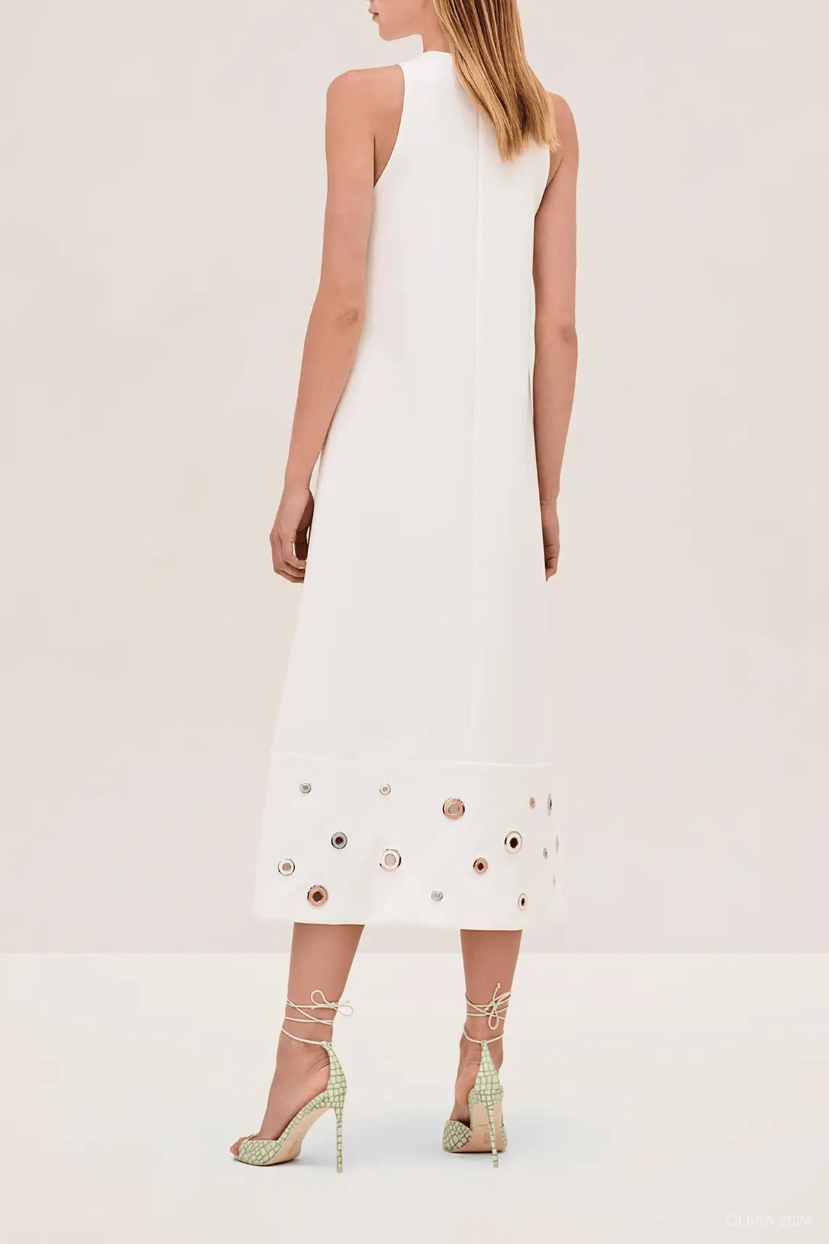 Delfin Midi Dress in Off - White - shop - olivia.com