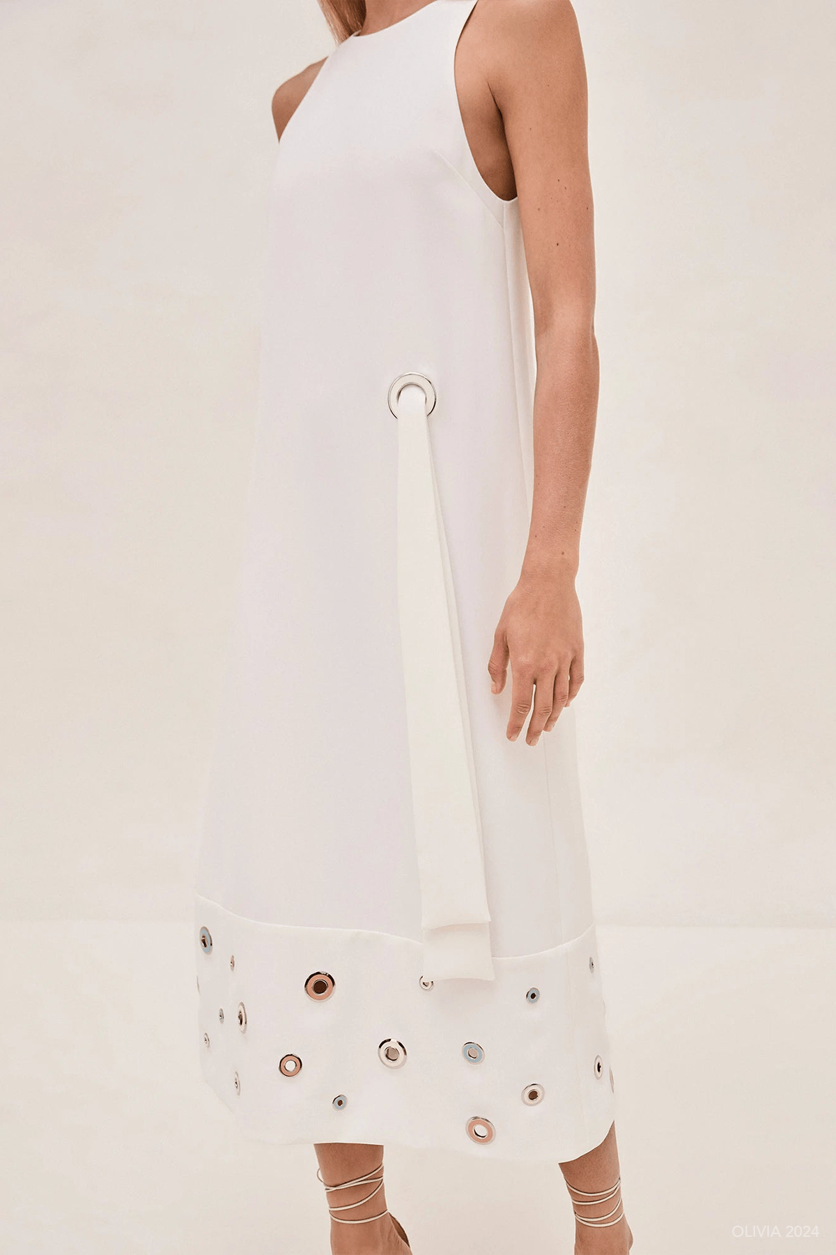 Delfin Midi Dress in Off - White - shop - olivia.com