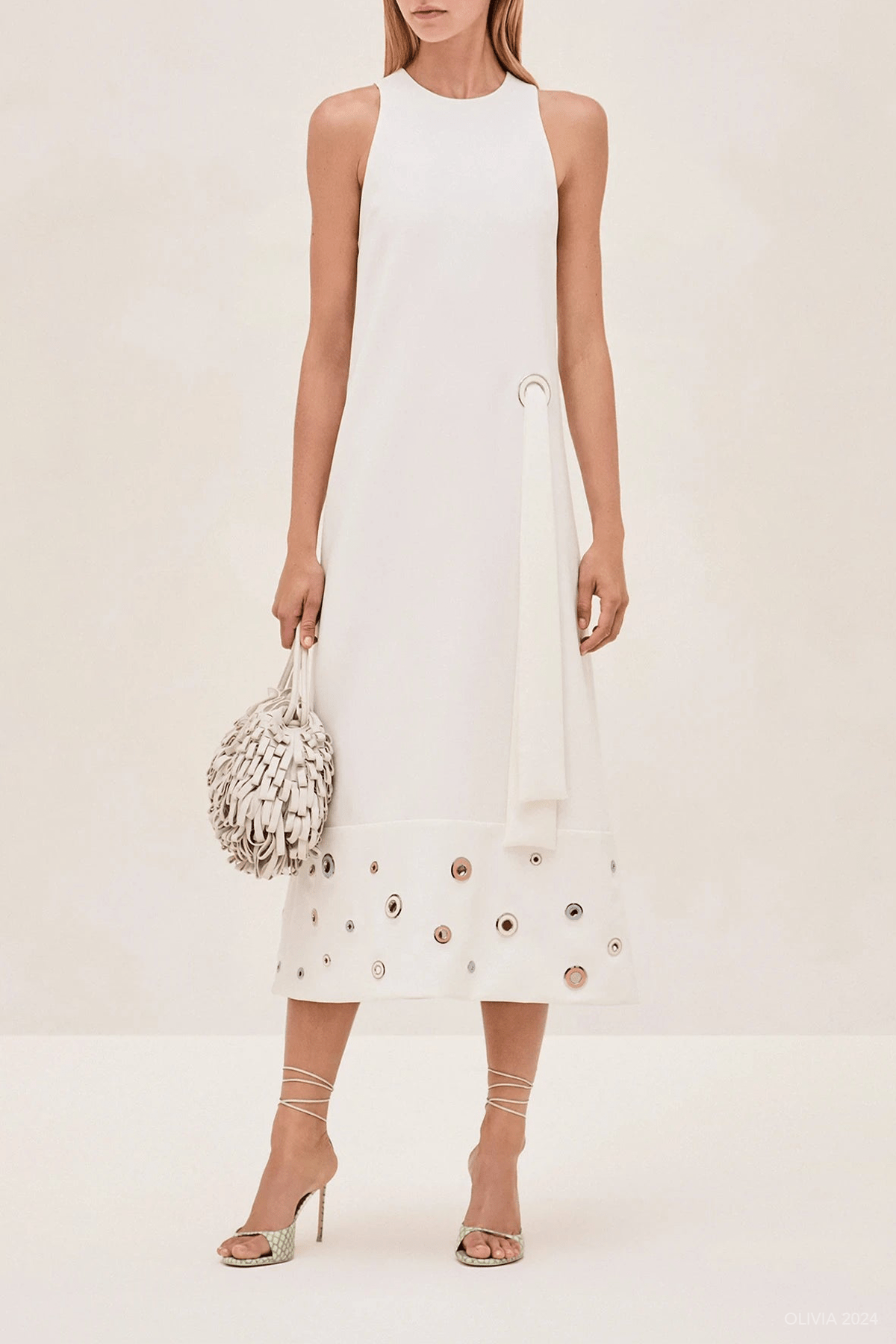 Delfin Midi Dress in Off - White - shop - olivia.com