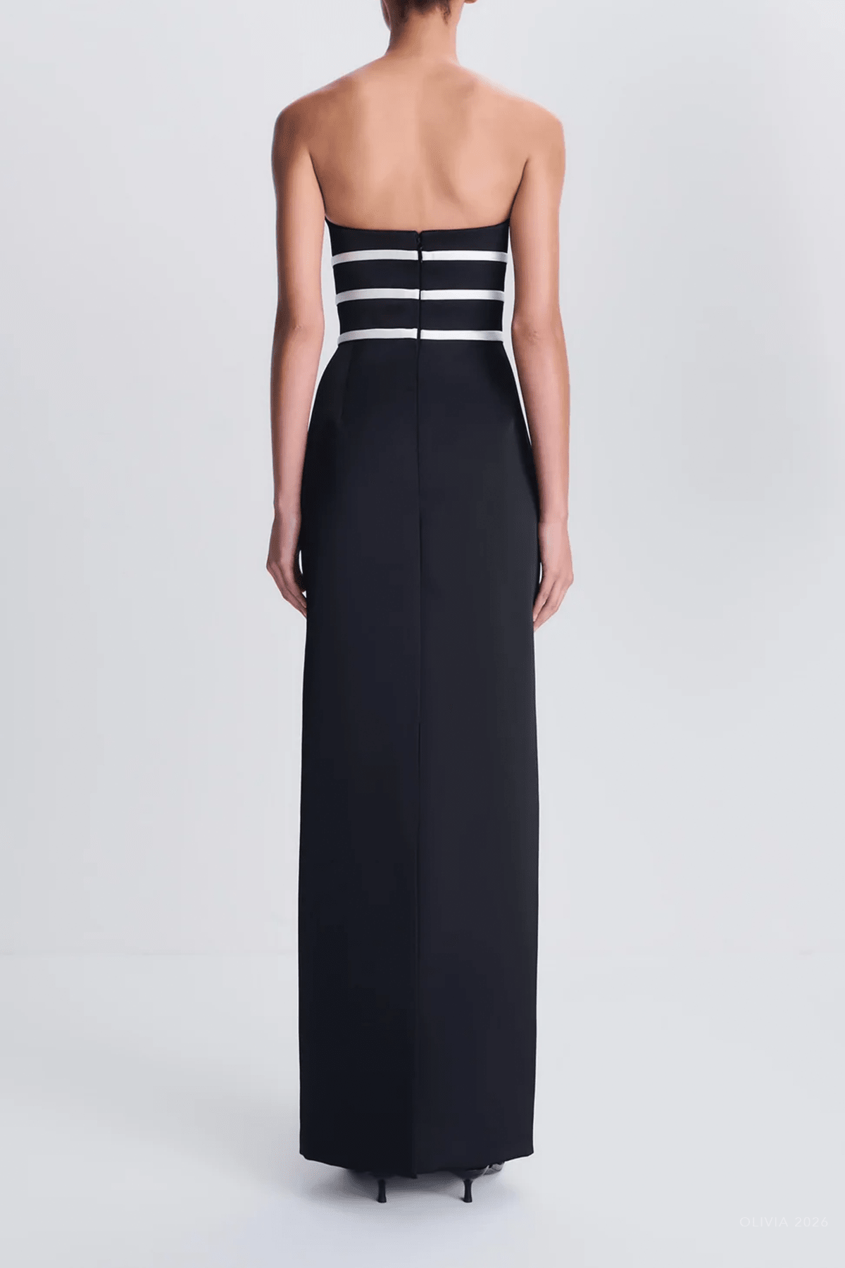 Delore Bustier Gown in Black Frost Multi - shop-olivia.com