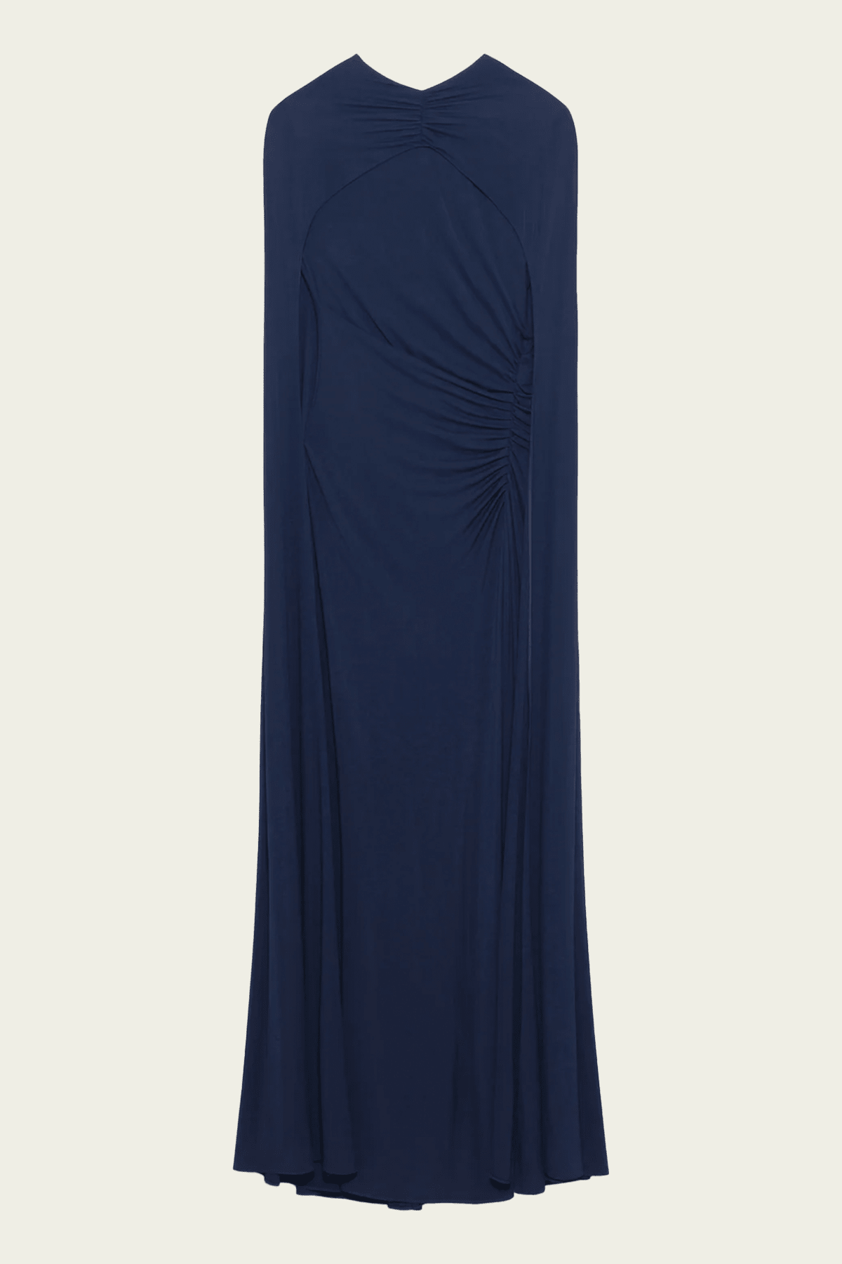 Demi Draped Jersey Cape Gown in Midnight - shop-olivia.com