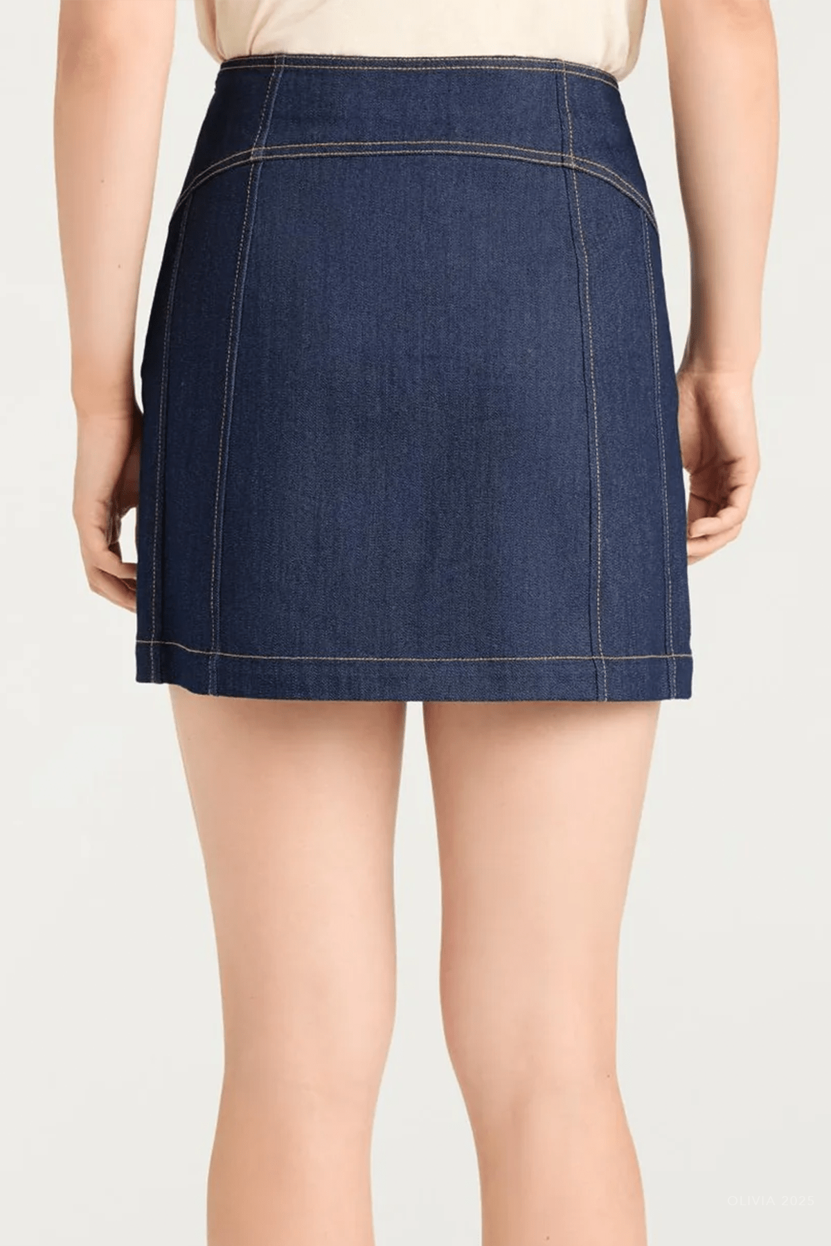 Denim Claudia Skirt in Indigo - shop - olivia.com
