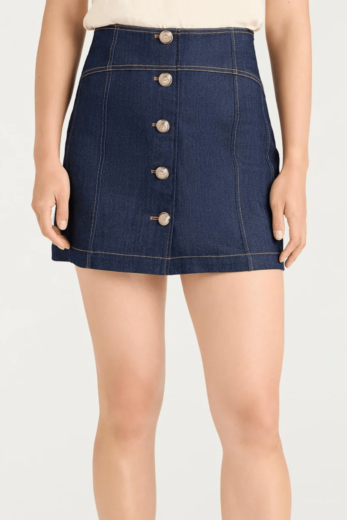 Denim Claudia Skirt in Indigo - shop - olivia.com
