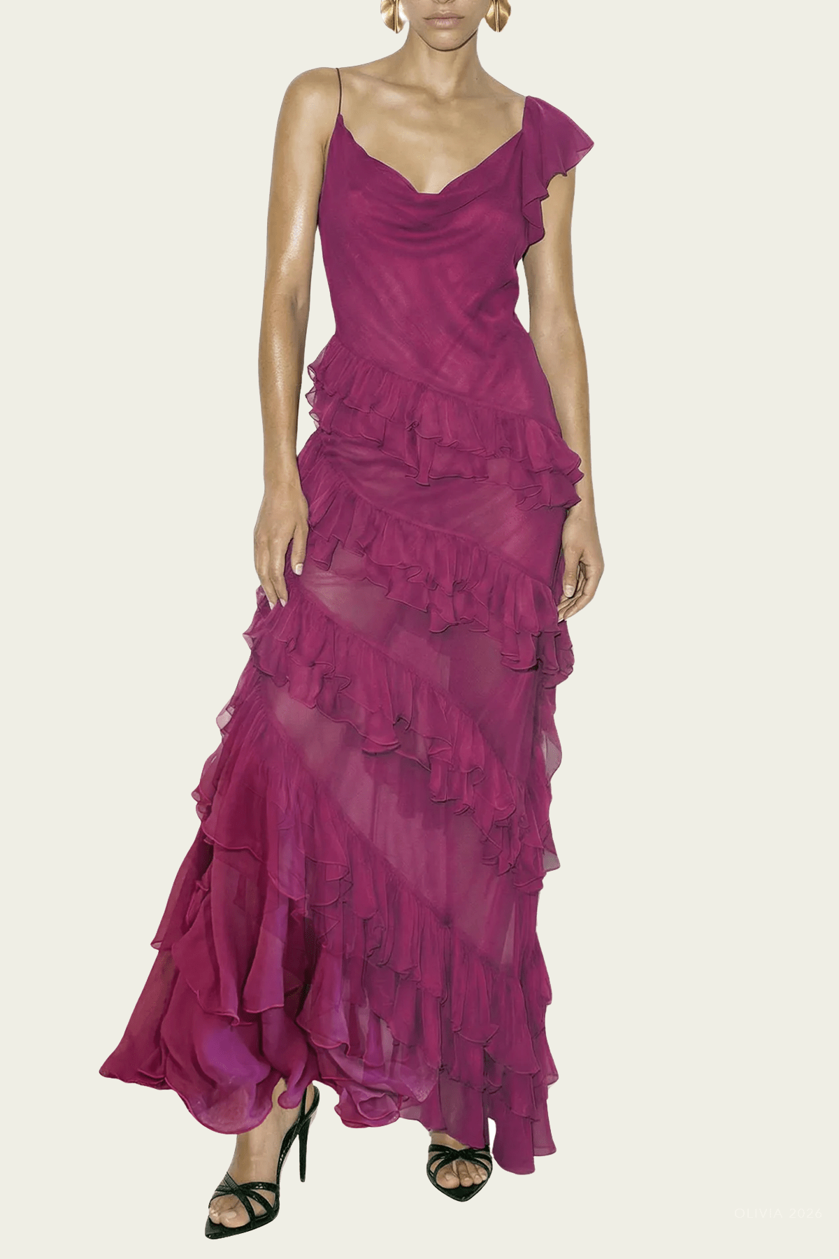 Deon Dress in Rouge - shop-olivia.com