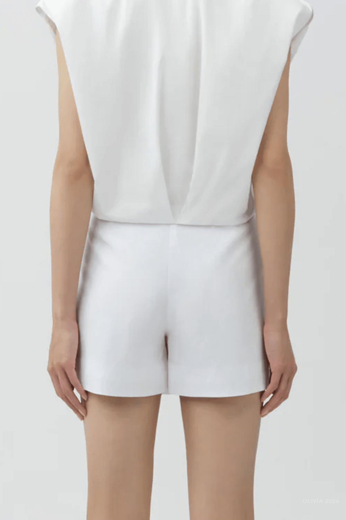 Devlin Pleated Mini Skort in White - shop - olivia.com