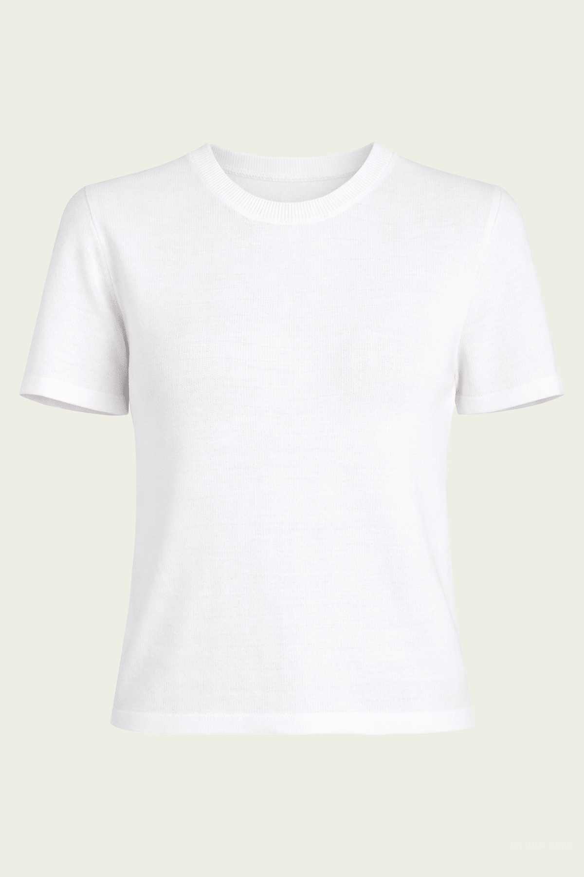 Devon Knit Tee in White - shop - olivia.com