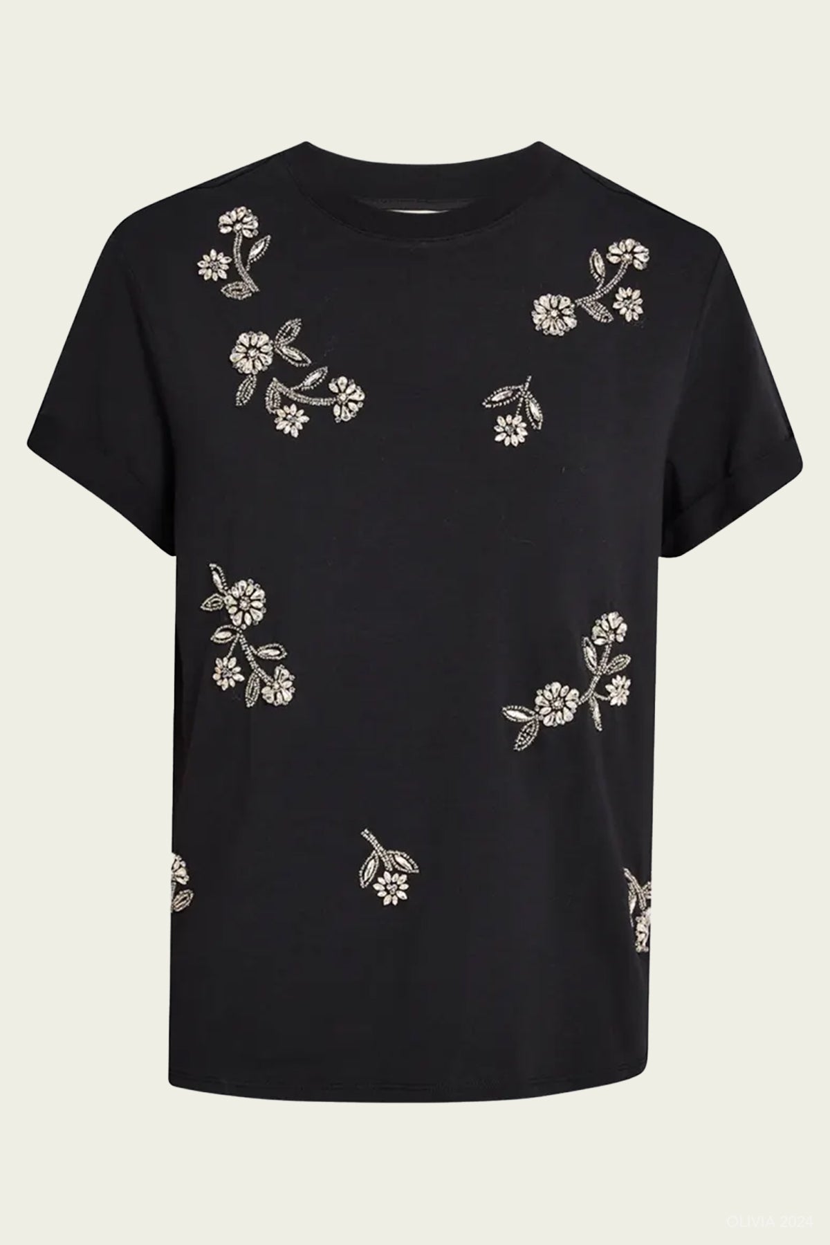 Diamond Vines Bree Tee in Black - shop - olivia.com