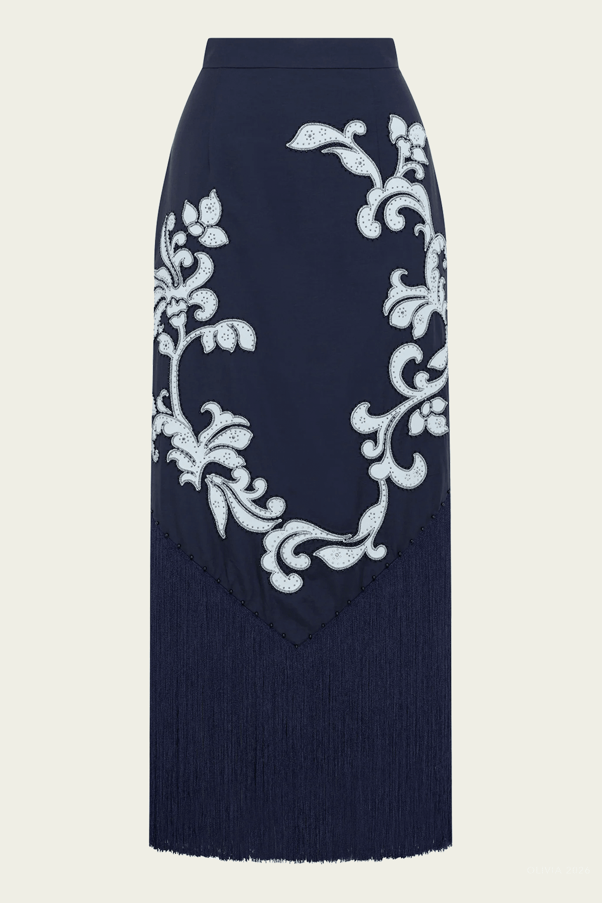 Dillon Applique Skirt in Ink - shop-olivia.com