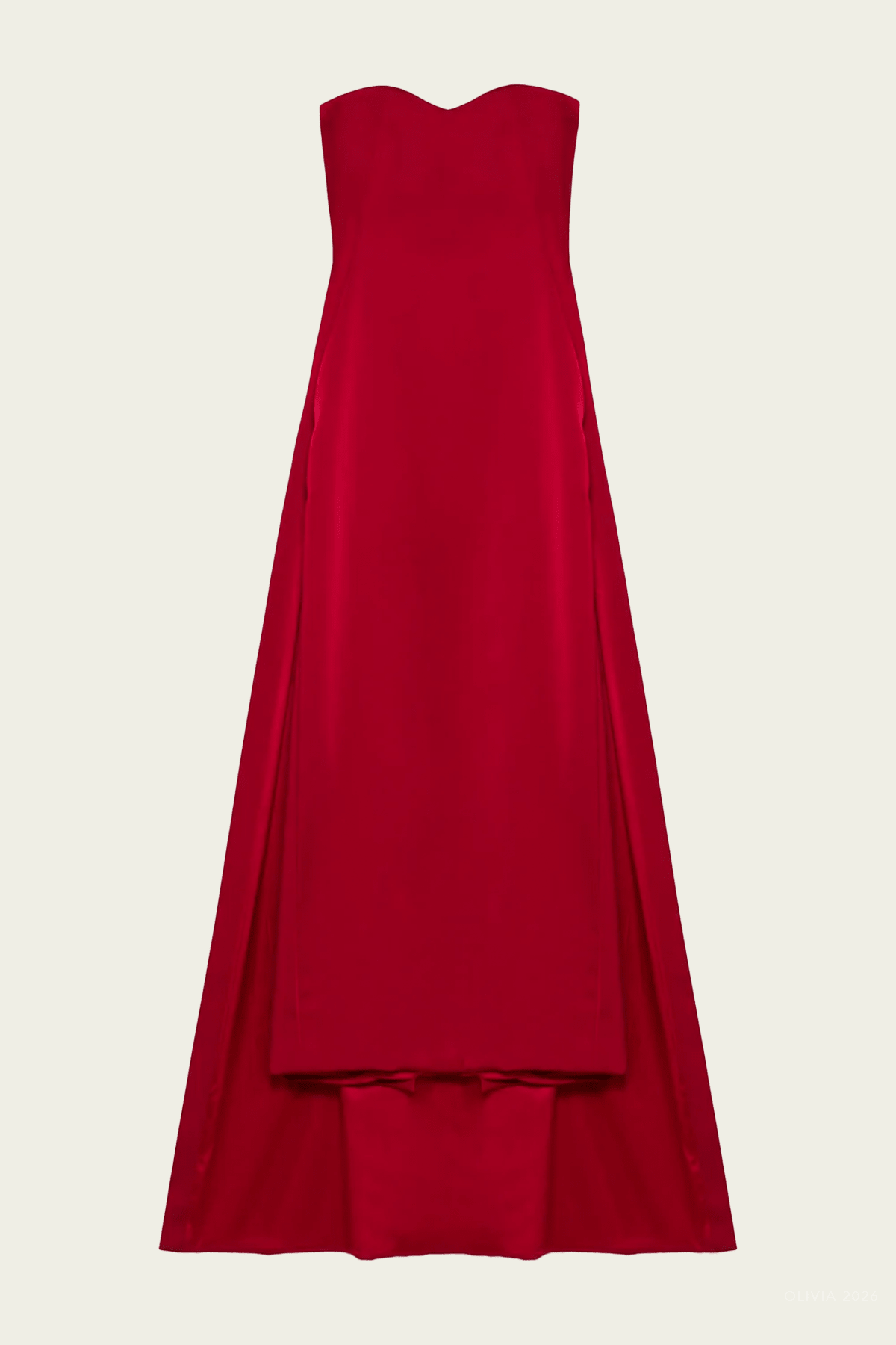 Dinah Strapless Midi Dress in Lipstick - shop-olivia.com