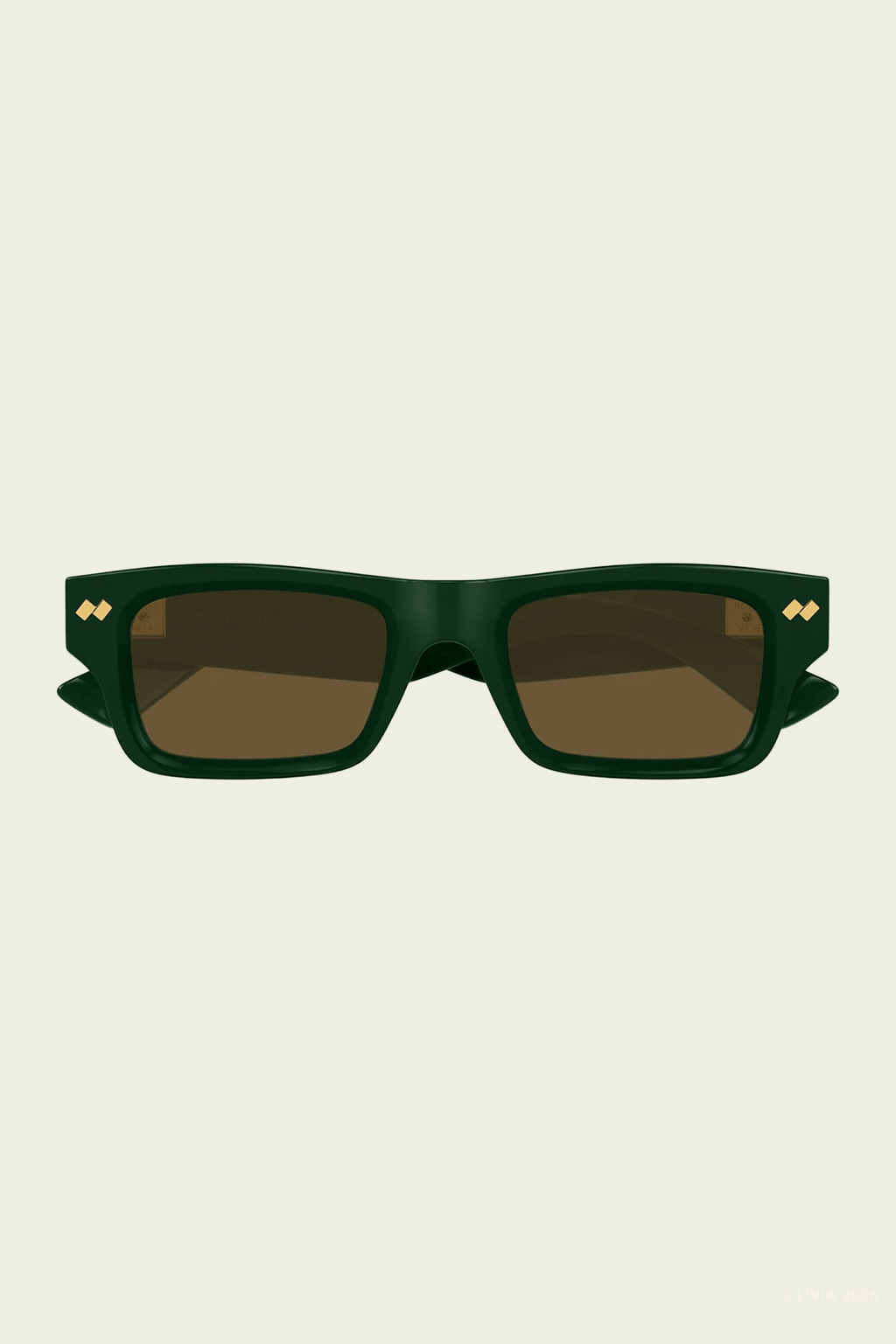 Dizzy Square Sunglasses in Green Brown