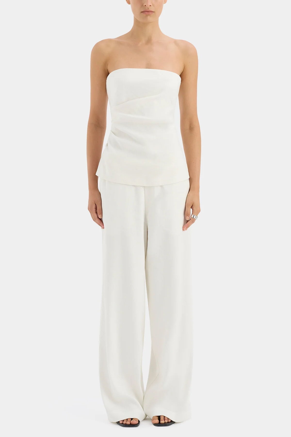 Dorian Pleated Bodice in Ivory - shop - olivia.com