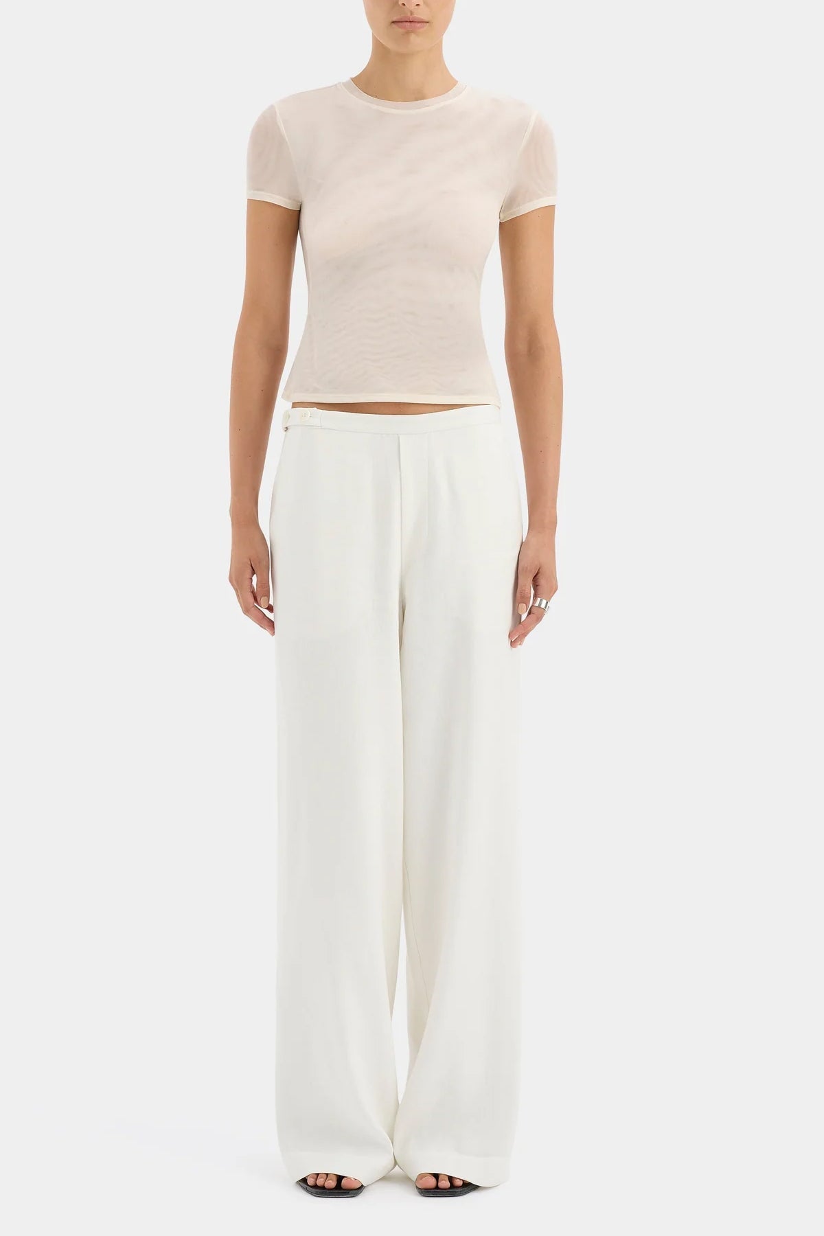 Dorian Wide Leg Pant in Ivory - shop - olivia.com