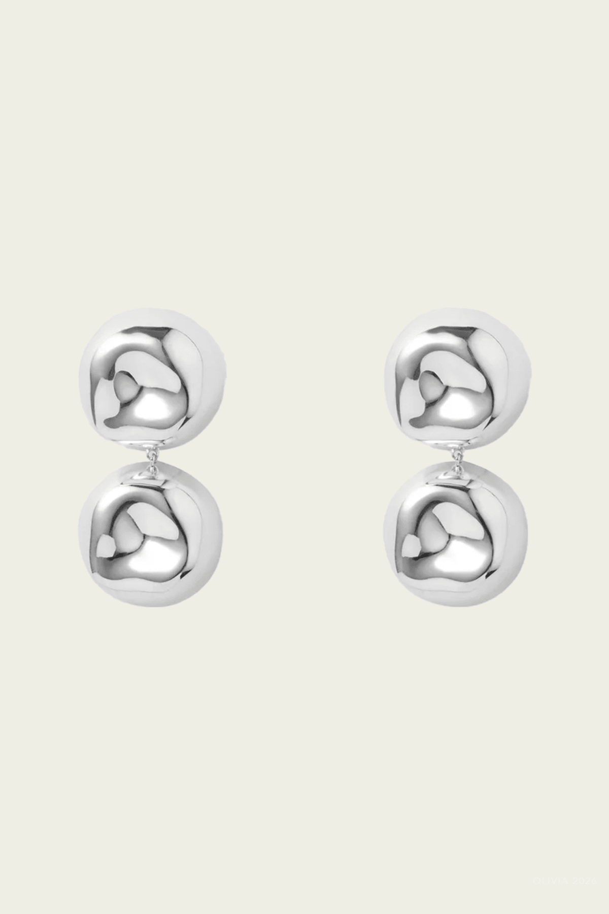 Double Lija Earrings in Silver - shop-olivia.com