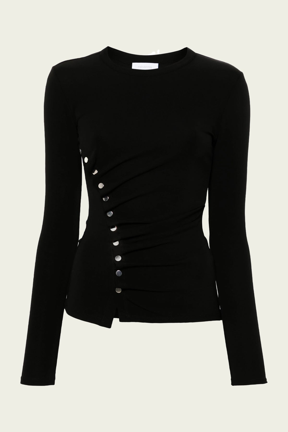 Drapé Jersey Top in Black - shop - olivia.com