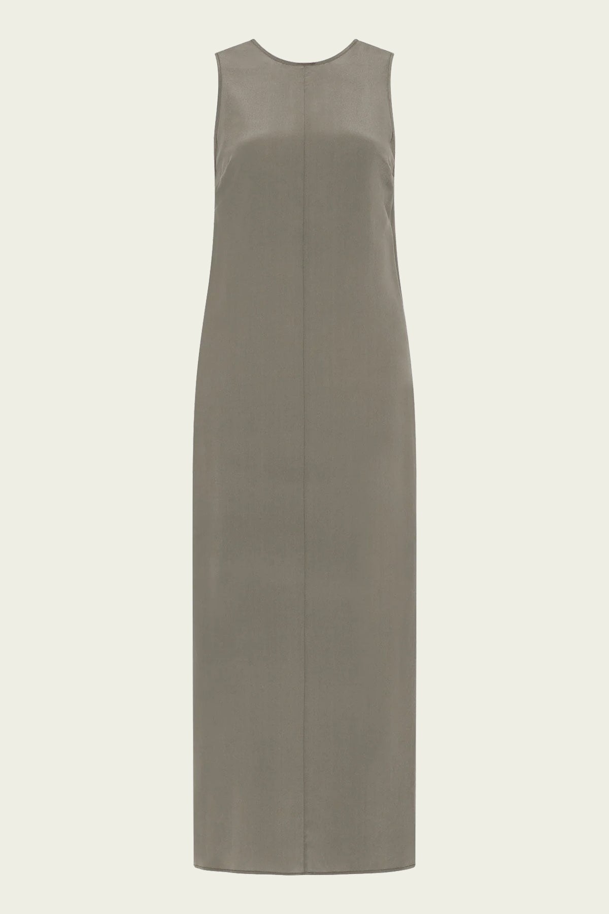 Drawstring Silk Dress in Smokey Olive - shop - olivia.com