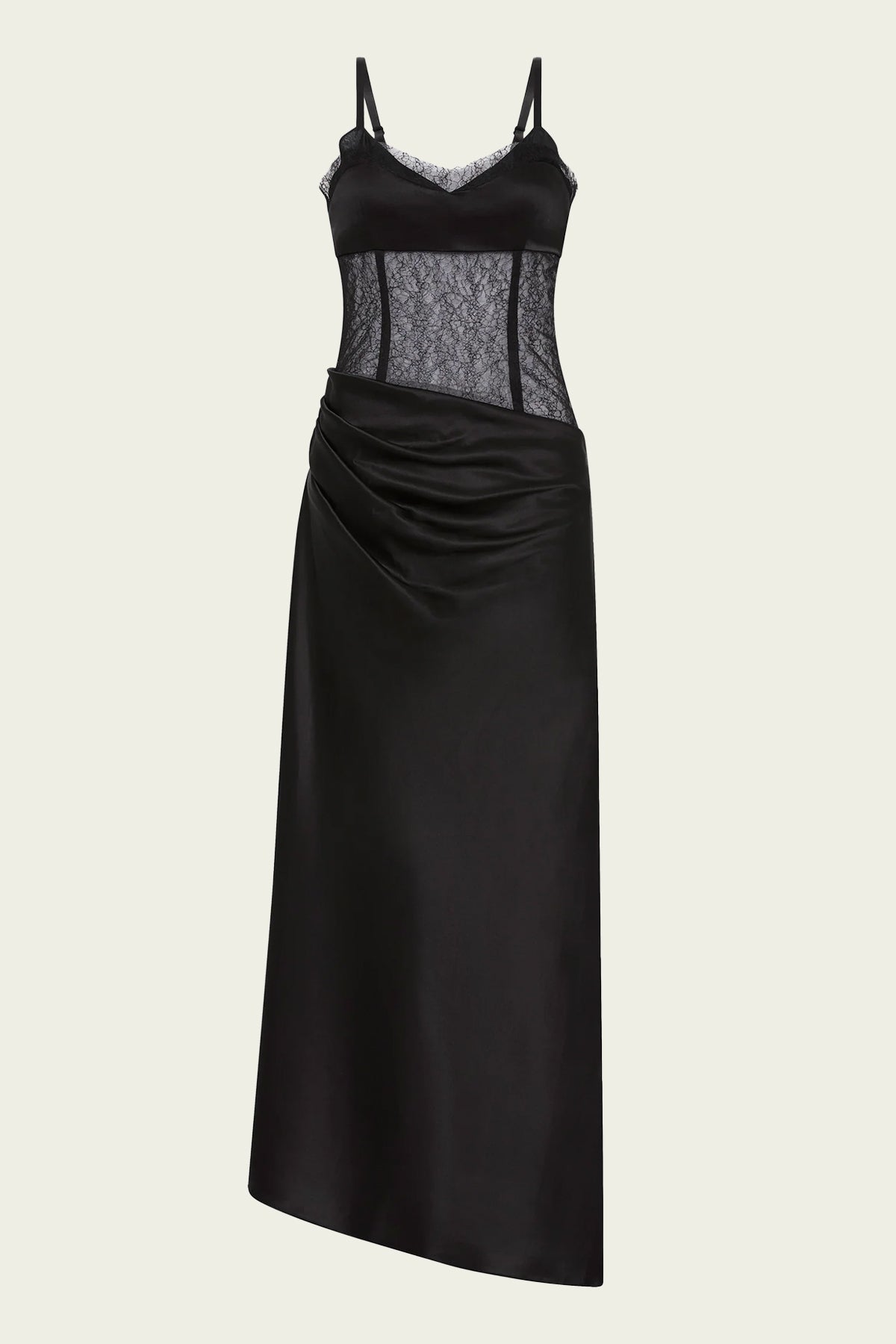Dunya Draped Gown in Black - shop - olivia.com