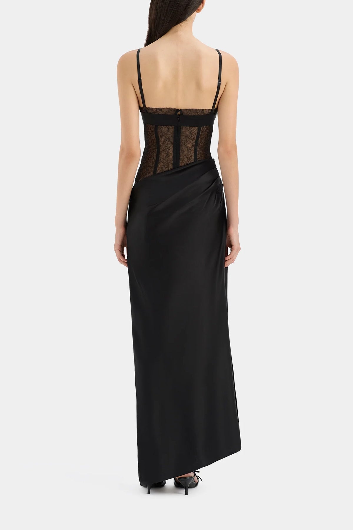 Dunya Draped Gown in Black - shop - olivia.com