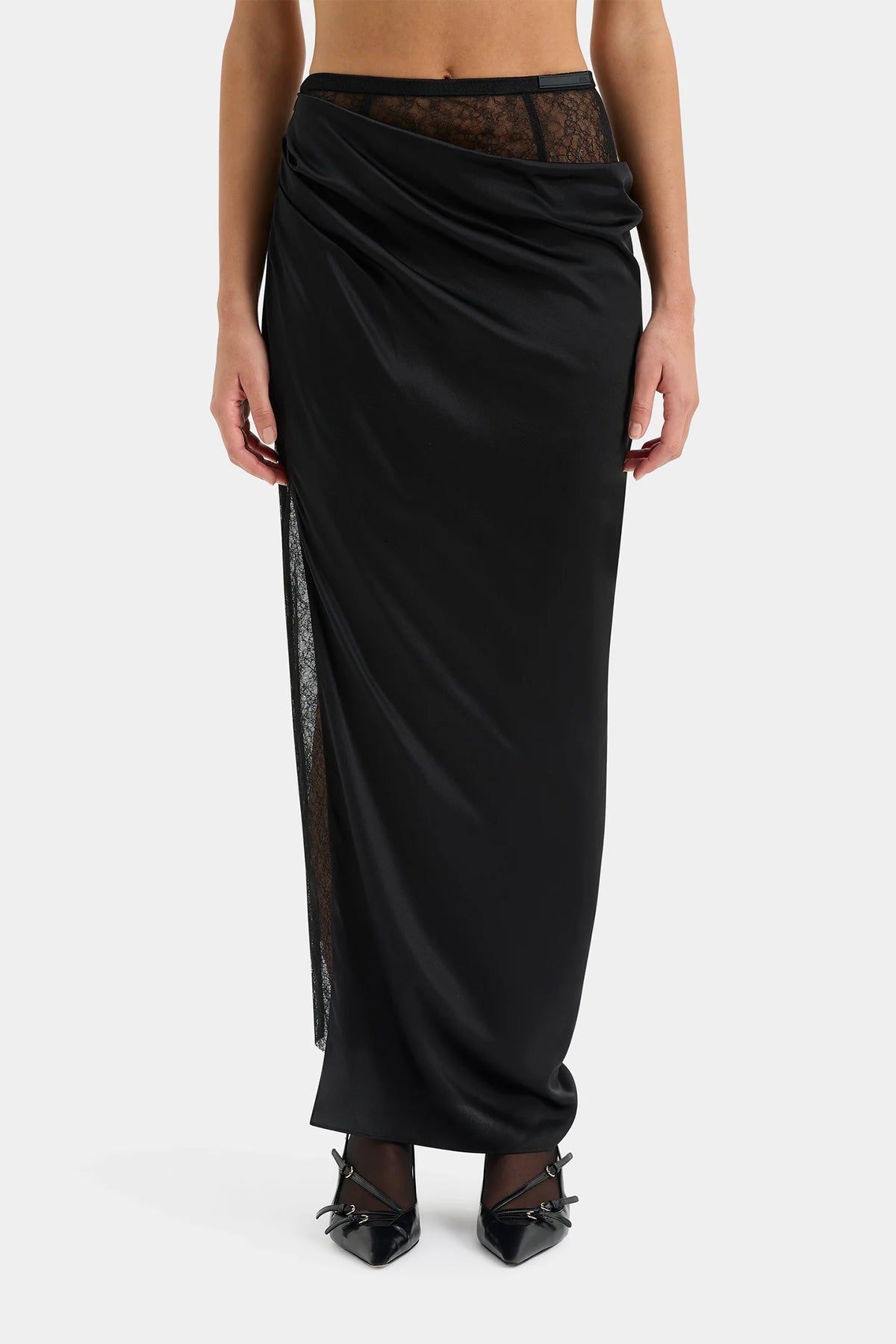 Dunya Draped Skirt in Black - shop - olivia.com