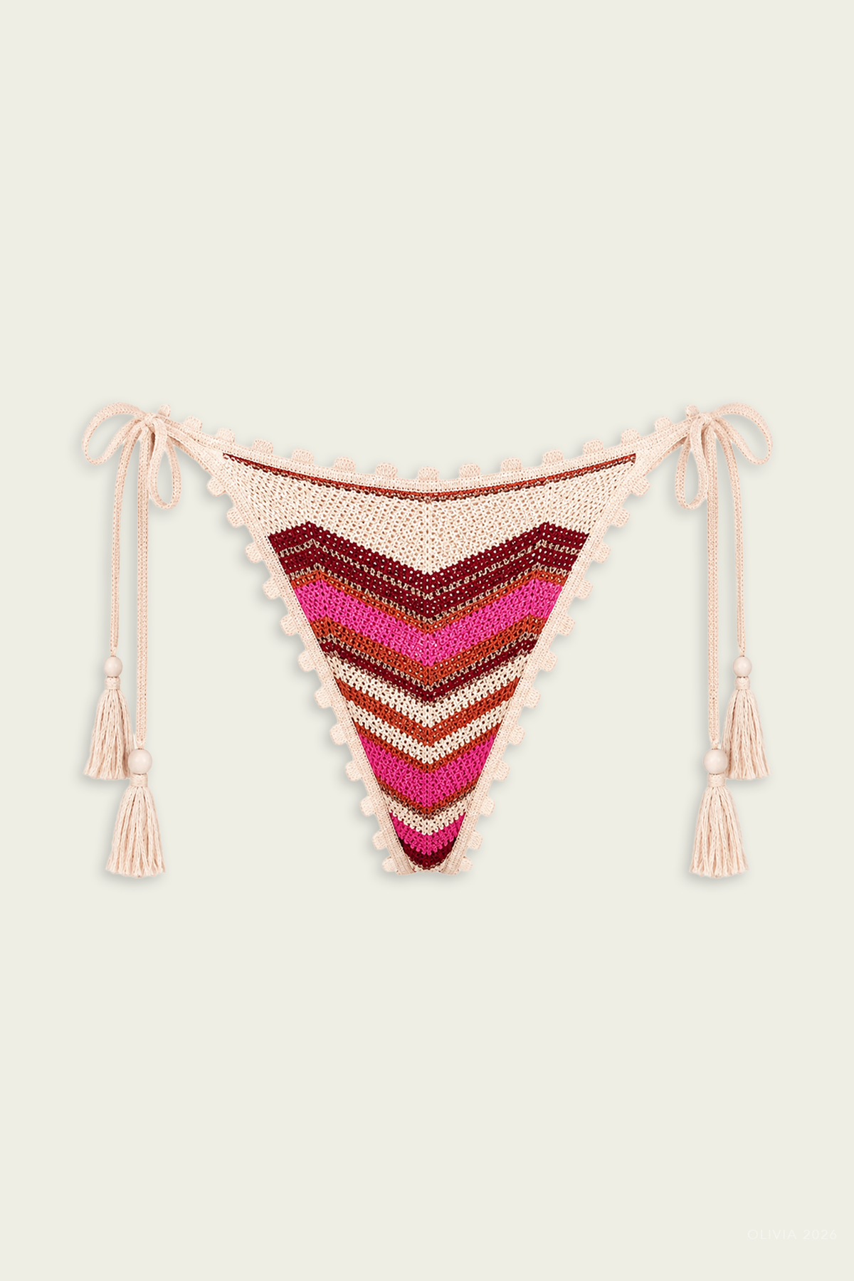 Alma Bikini Bottom in Berry