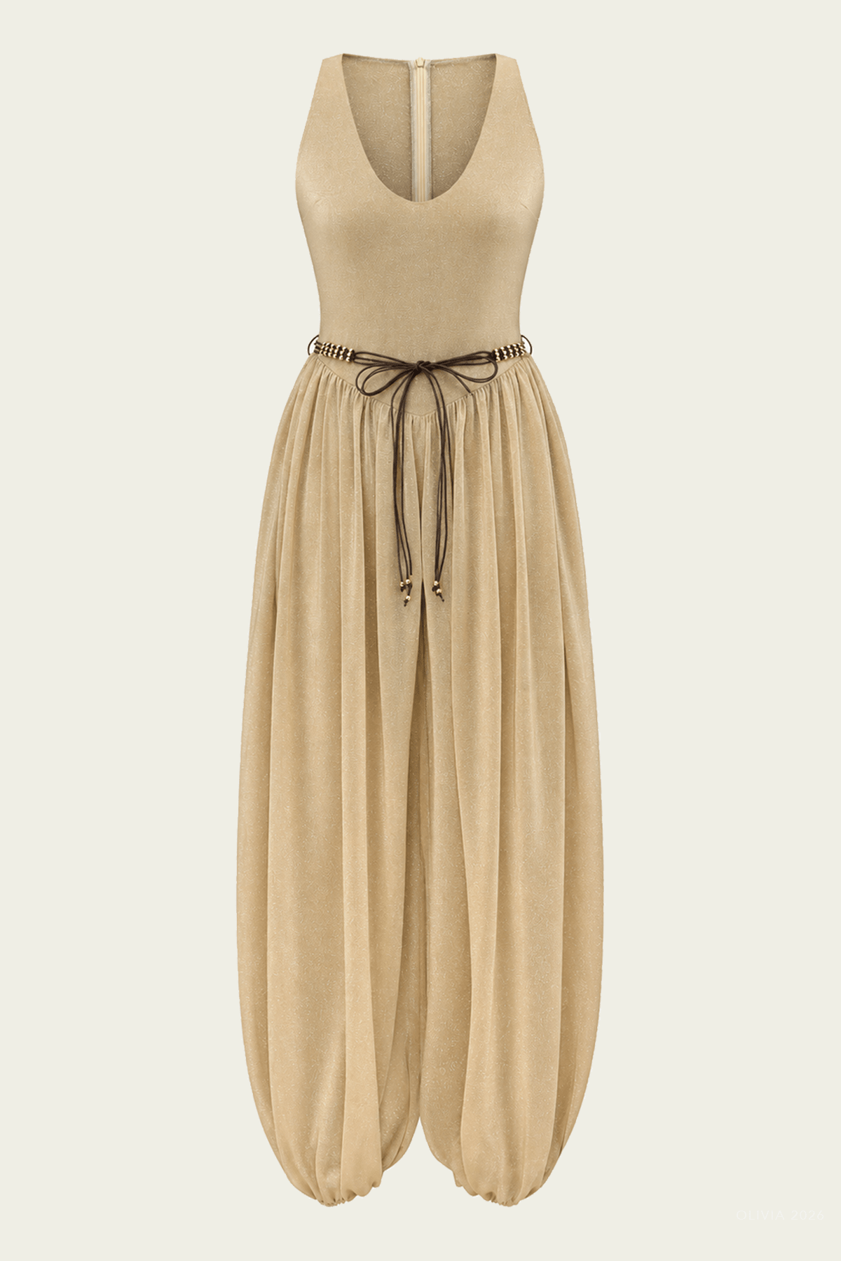 Echo Harem Jumpsuit in Gold - shop-olivia.com