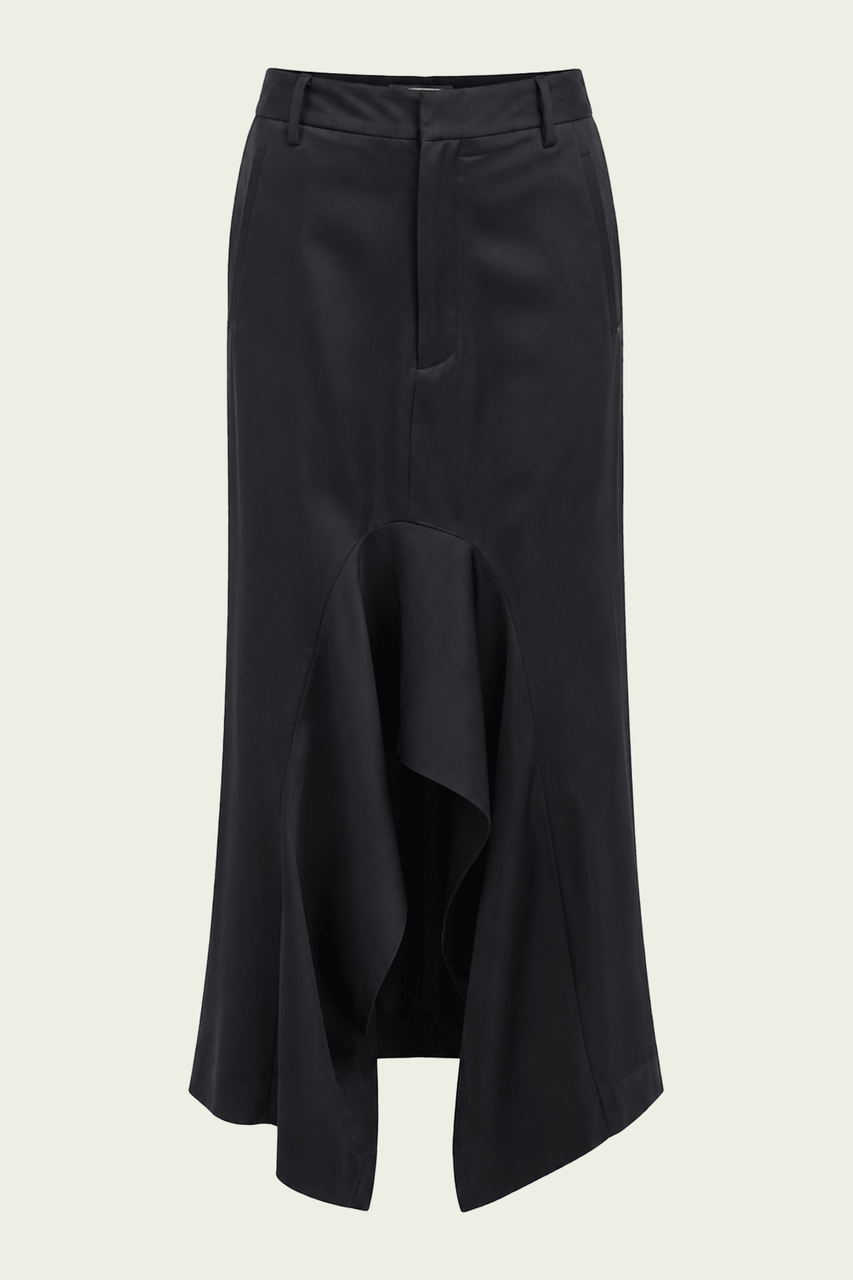 Eco Acetate Viscose Front Drape Culotte in Black - shop-olivia.com