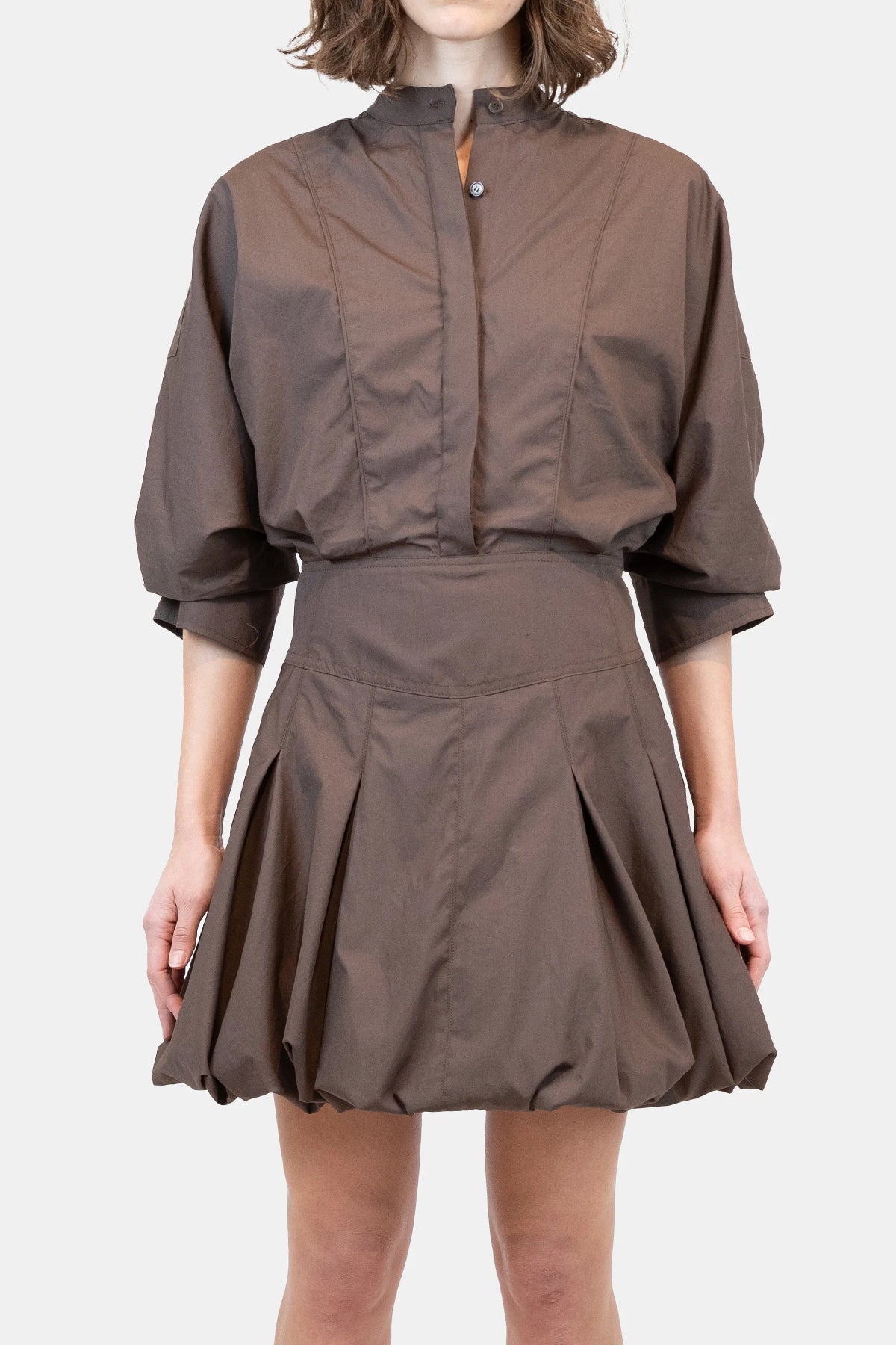 Effie Bubble Mini Dress in Chocolate - shop - olivia.com