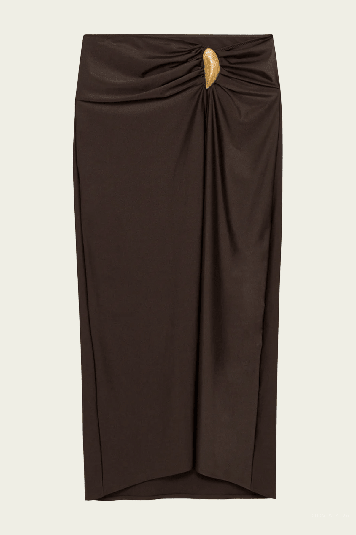 Eiana Shell Midi Skirt in Chocolate - shop - olivia.com