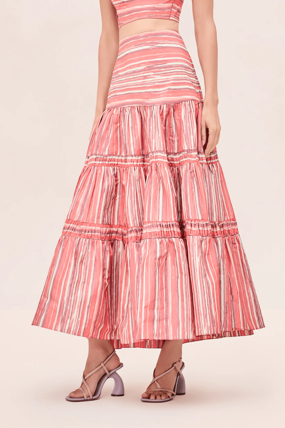 Elaina Skirt in Crimson Stripe - shop - olivia.com