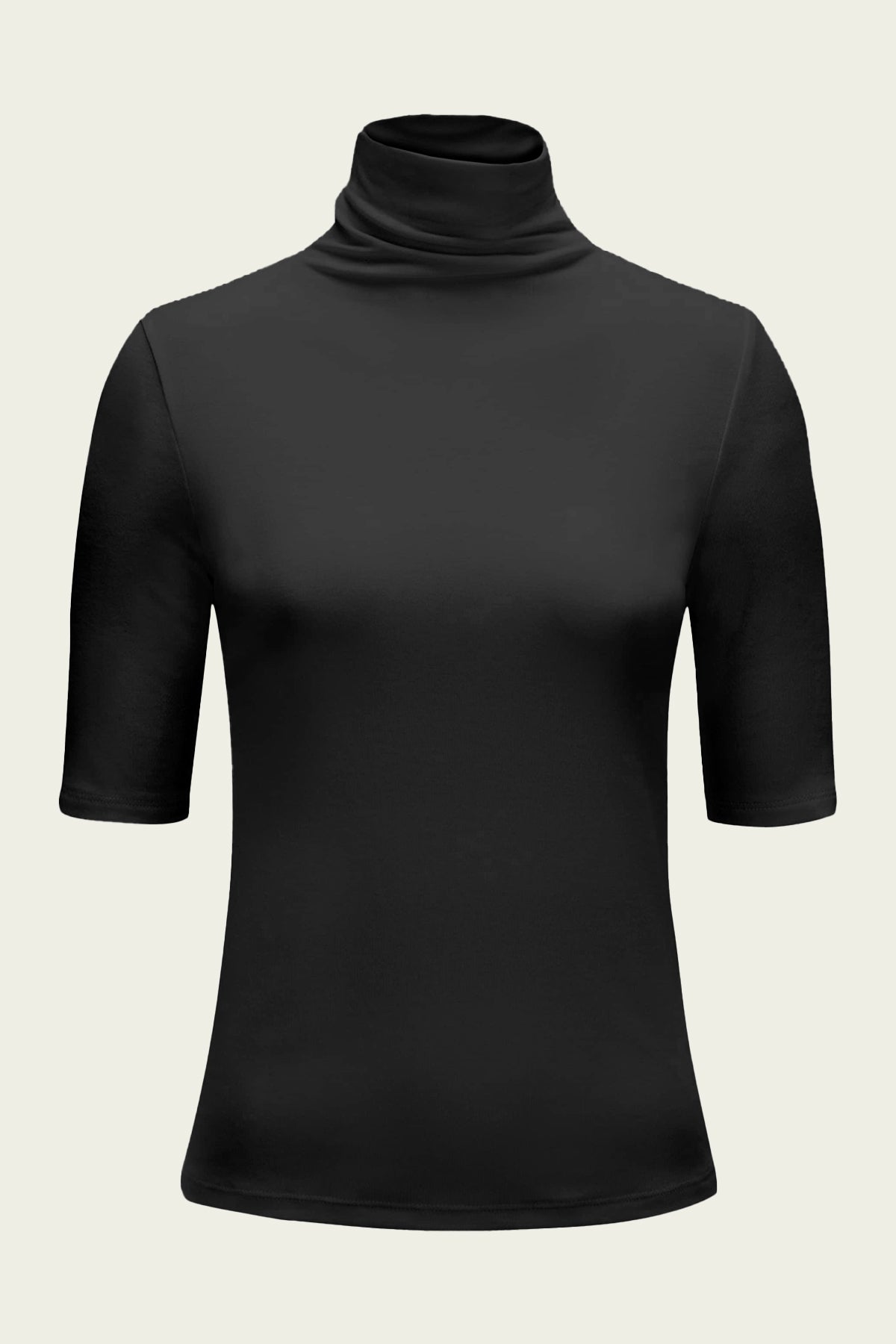 Elbow - Sleeve Turtleneck in Black - shop - olivia.com