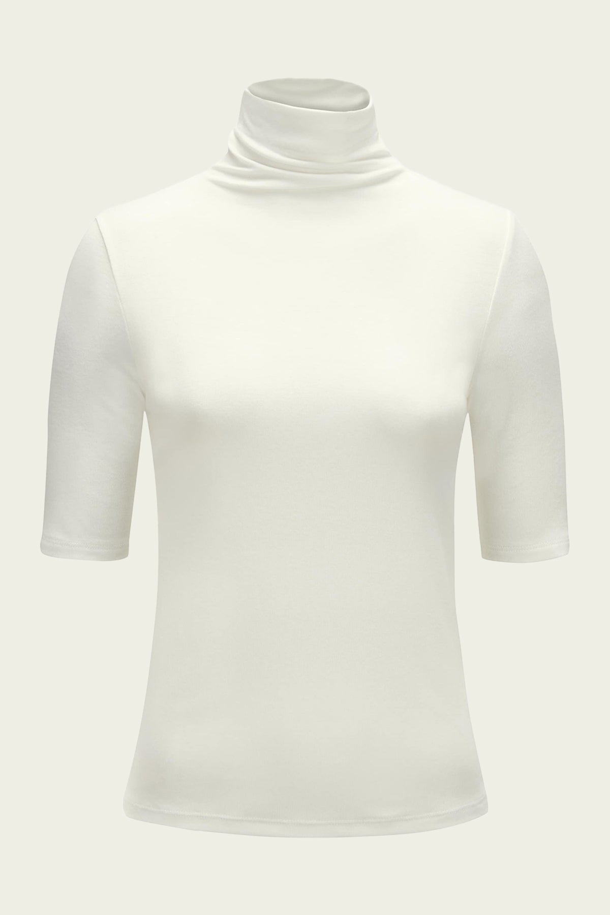 Elbow - Sleeve Turtleneck in Off - White - shop - olivia.com