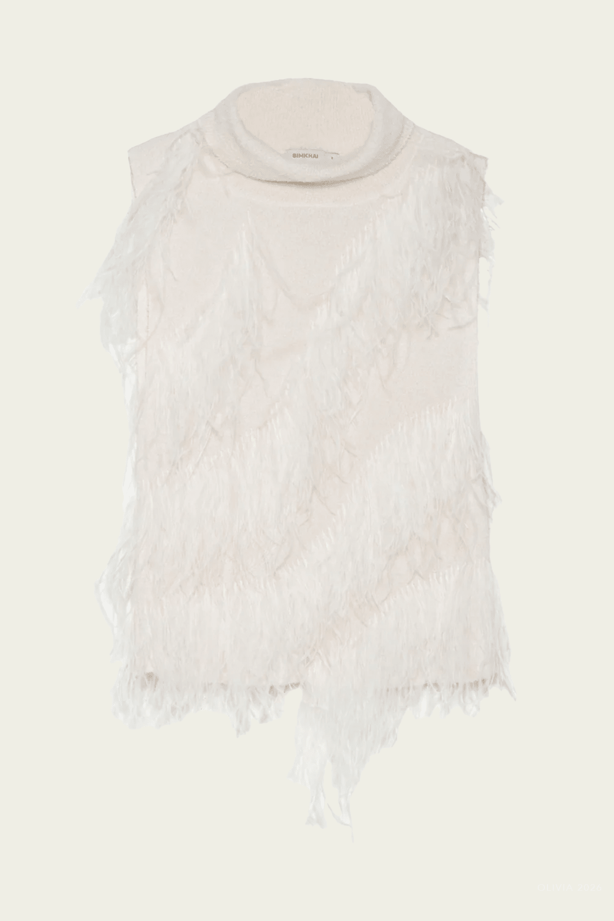 Elinor Feather Top in Ivory - shop-olivia.com