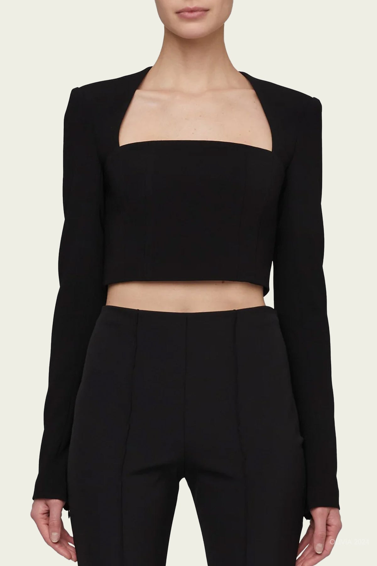 Ella Cropped Top in Black - shop - olivia.com