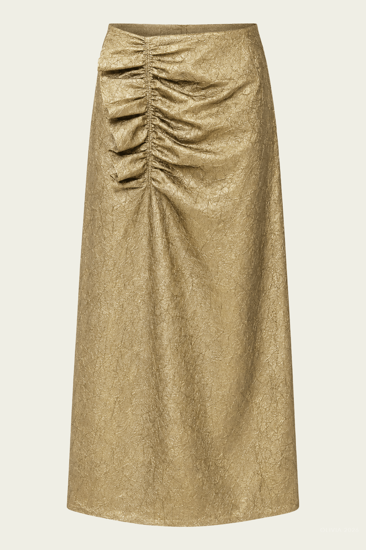 Ellis Taffeta Midi Skirt in Light Gold - shop - olivia.com