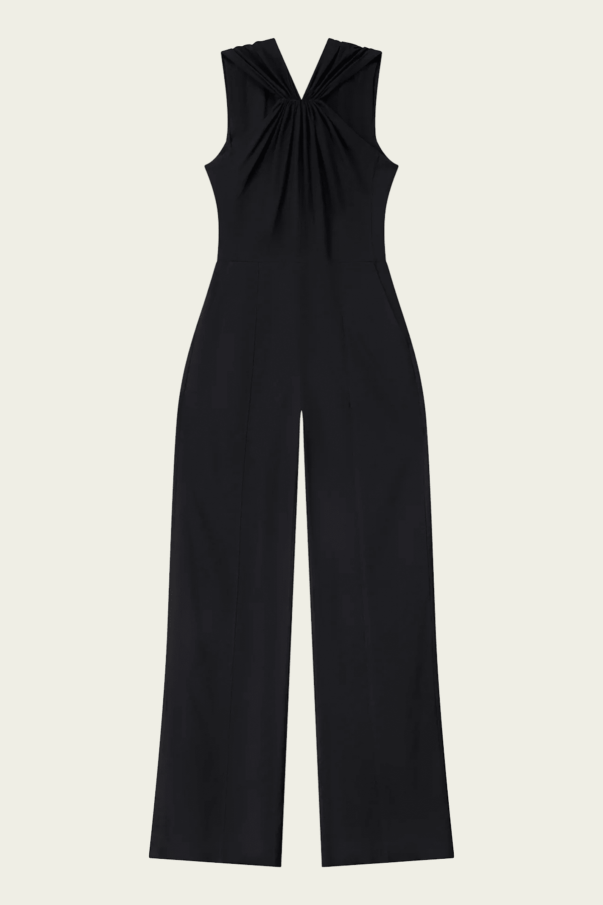 Elouise Stretch Linen Jumpsuit in Black - shop-olivia.com
