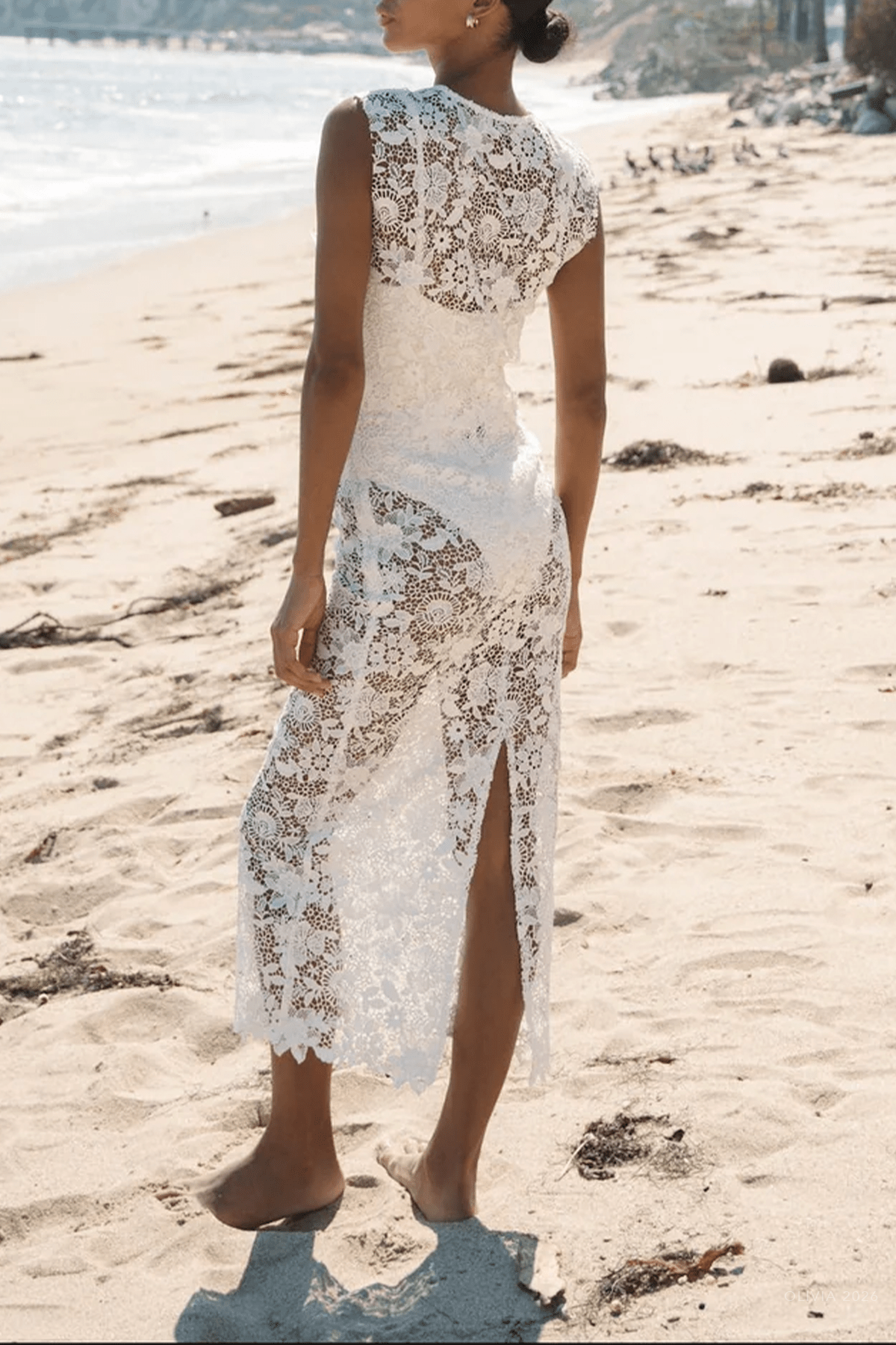 Elyse Lace Skirt in White - shop - olivia.com