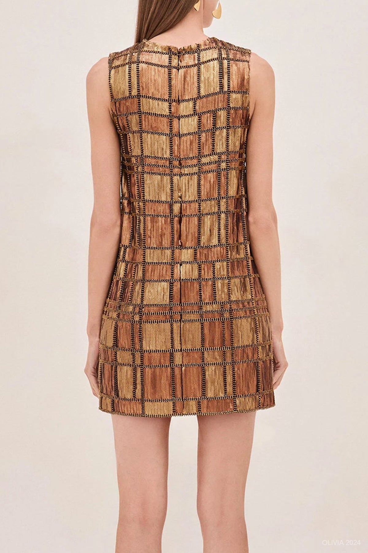 Emani Short Dress in Bronze - shop - olivia.com