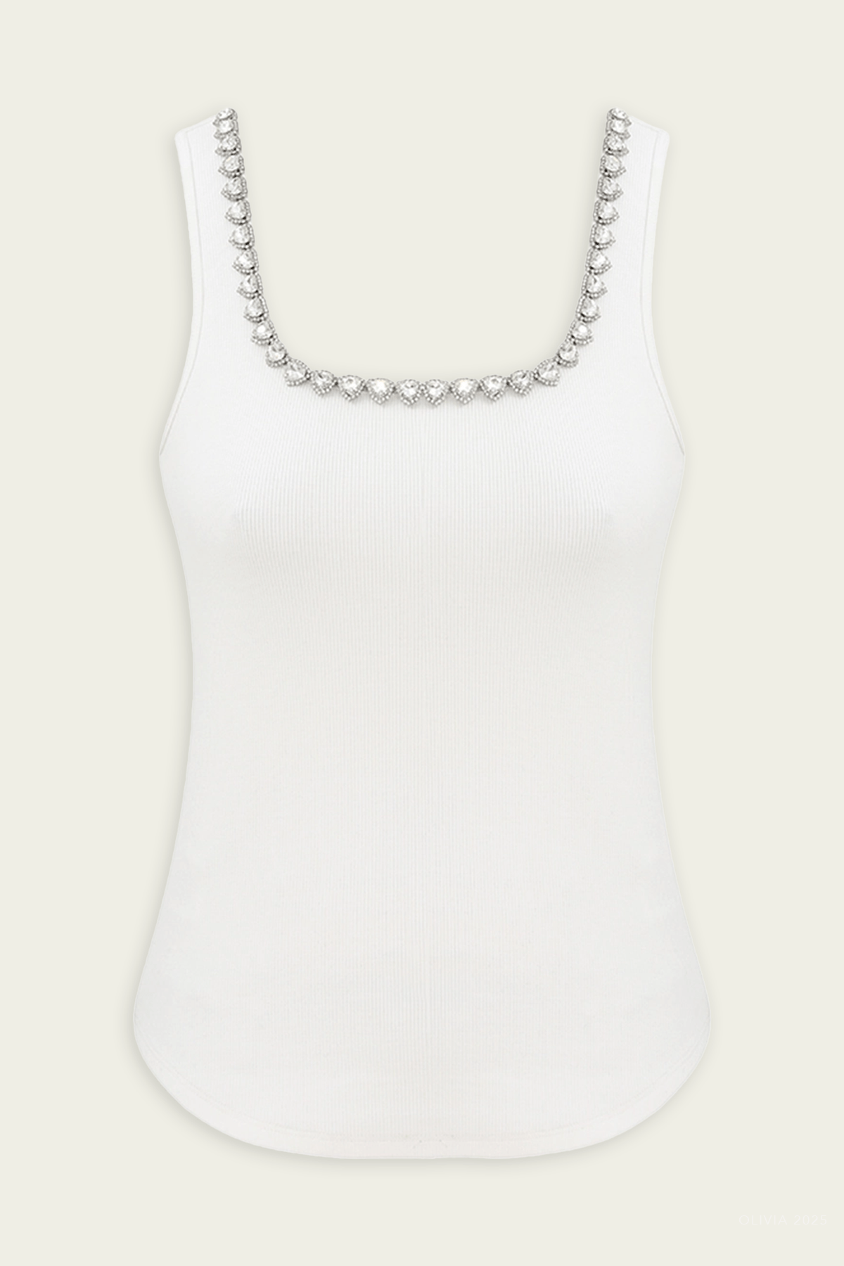 Embellished Tank in Ivory - shop - olivia.com