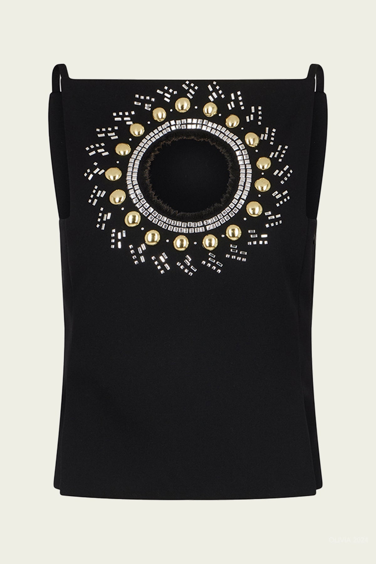 Embellished Tank Top in Black - shop - olivia.com