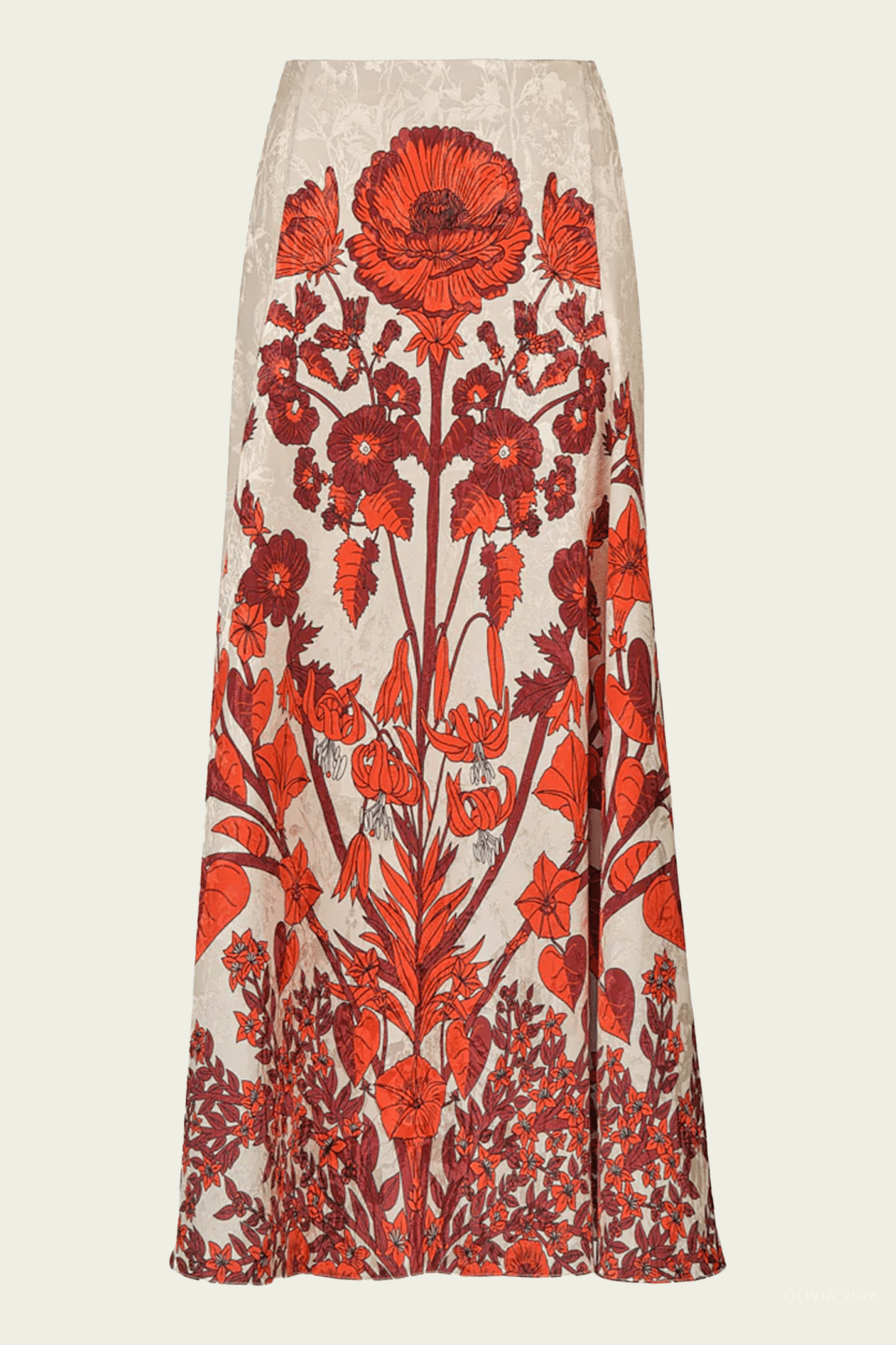 Encanto De Isla Skirt in Ecru Red - shop - olivia.com