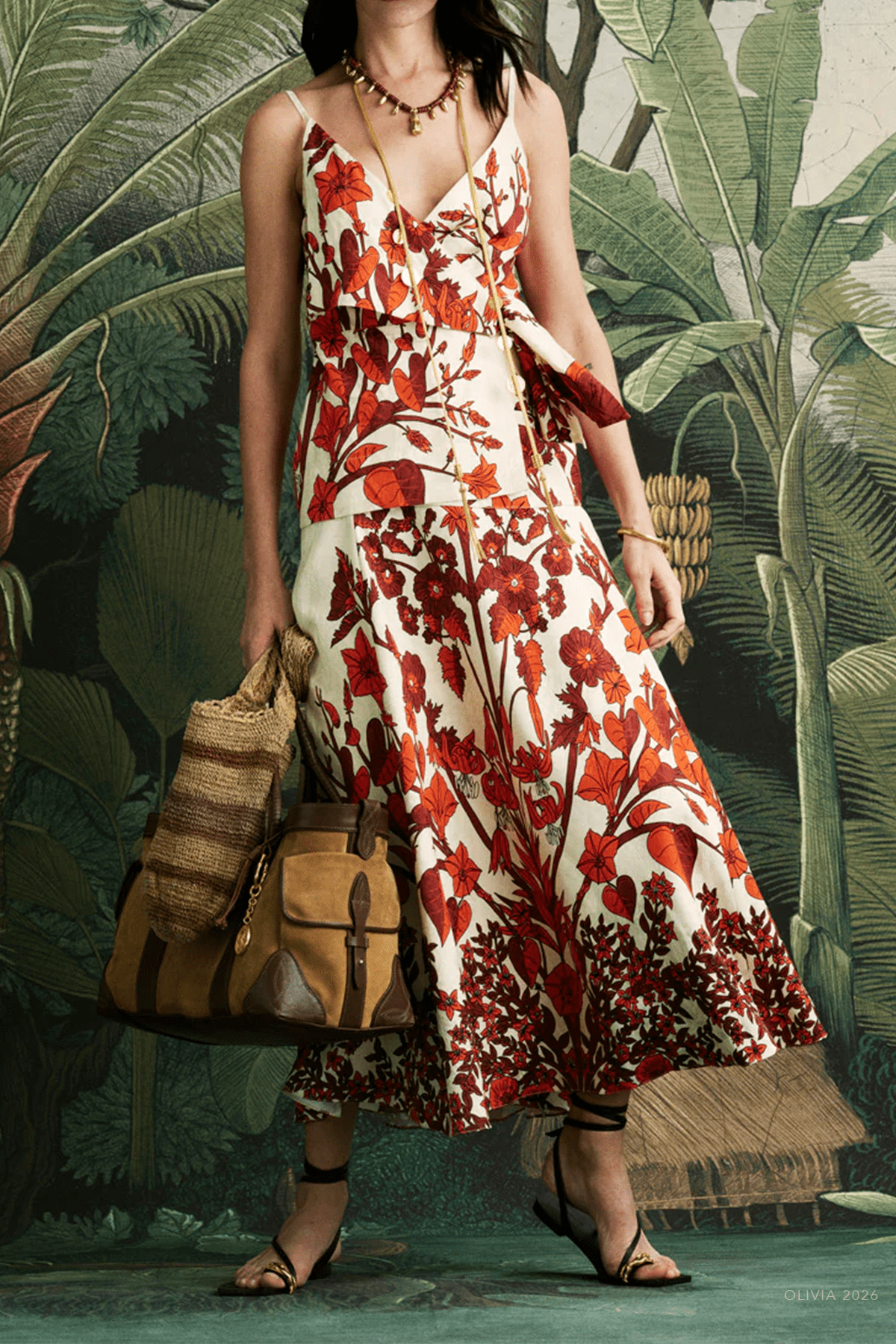 Encanto De Isla Skirt in Ecru Red - shop - olivia.com