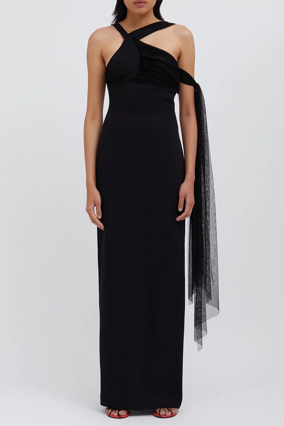 Encased Wire Floating Tulle Dress in Black - shop - olivia.com