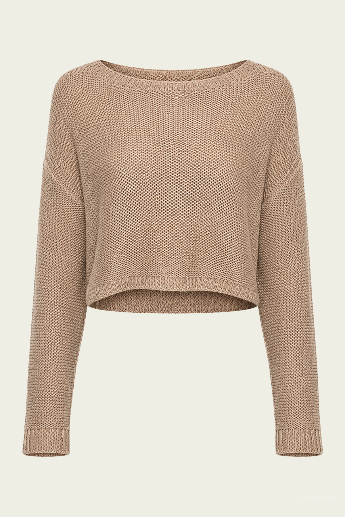 Linen Open Knit Bateau Sweater in Flax