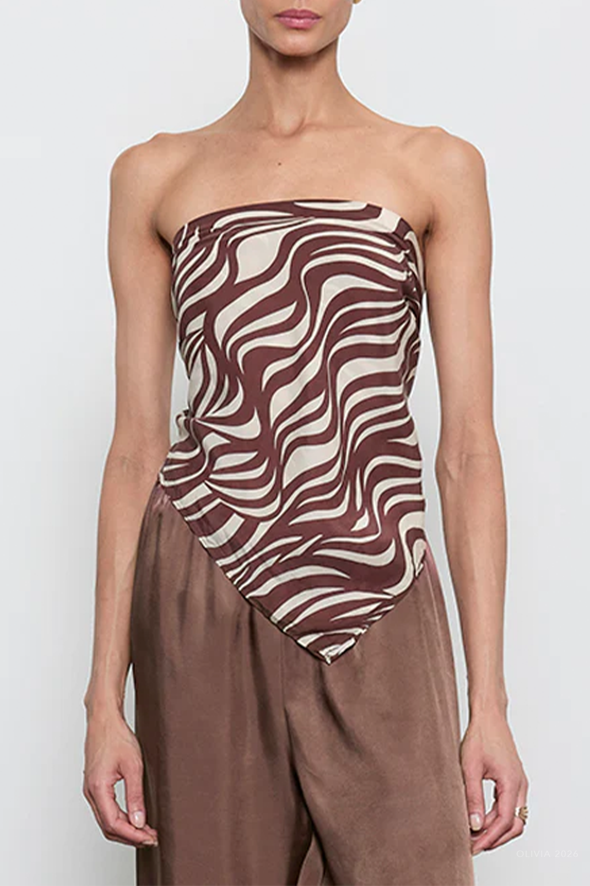 Wave Print Scarf Top in Wave Print